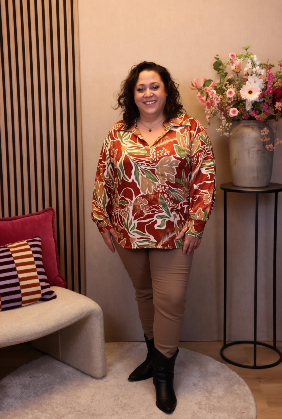 Dora | Bluse schwarz Langarm 52 bis 58