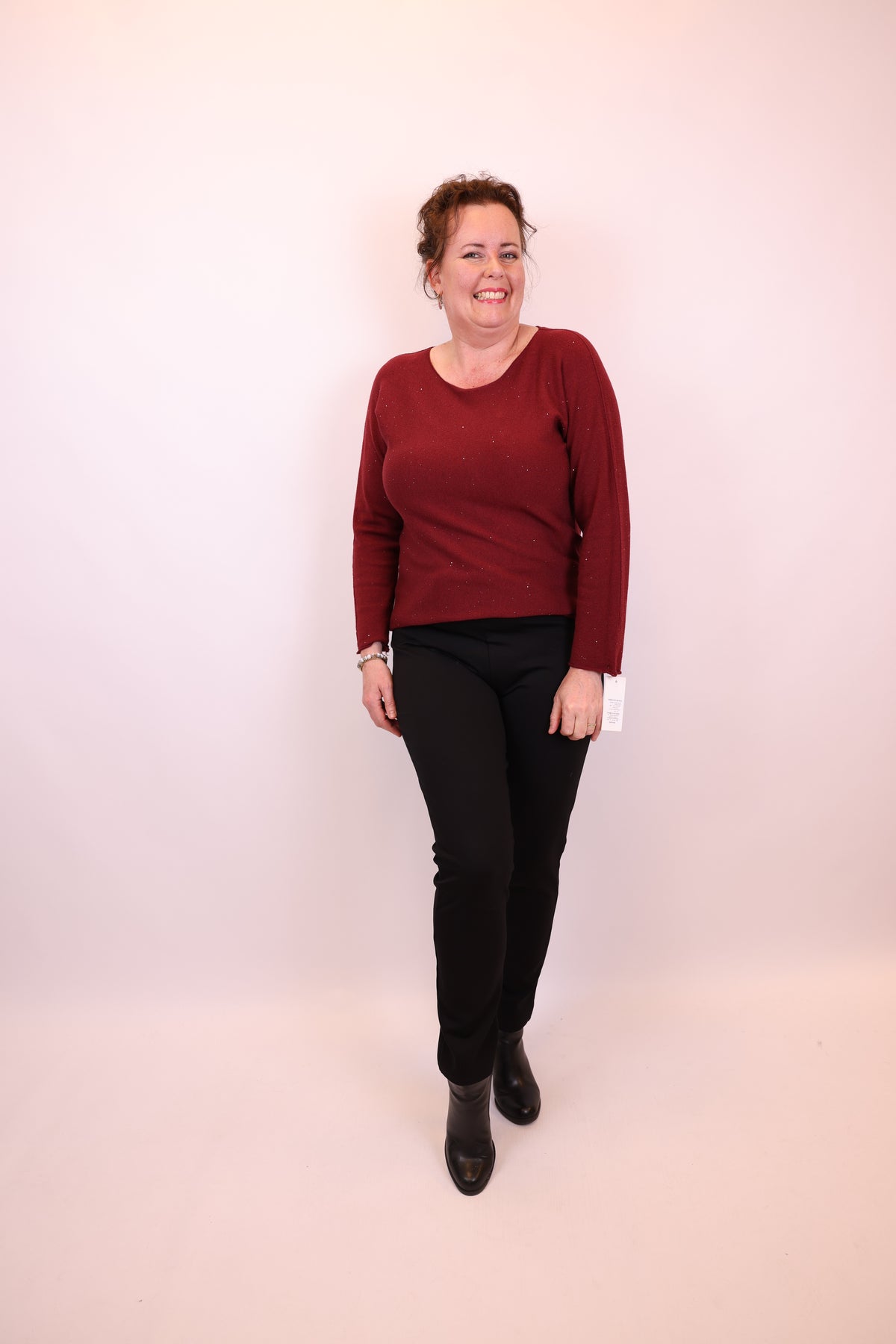 Dora | Bluse schwarz Langarm 52 bis 58