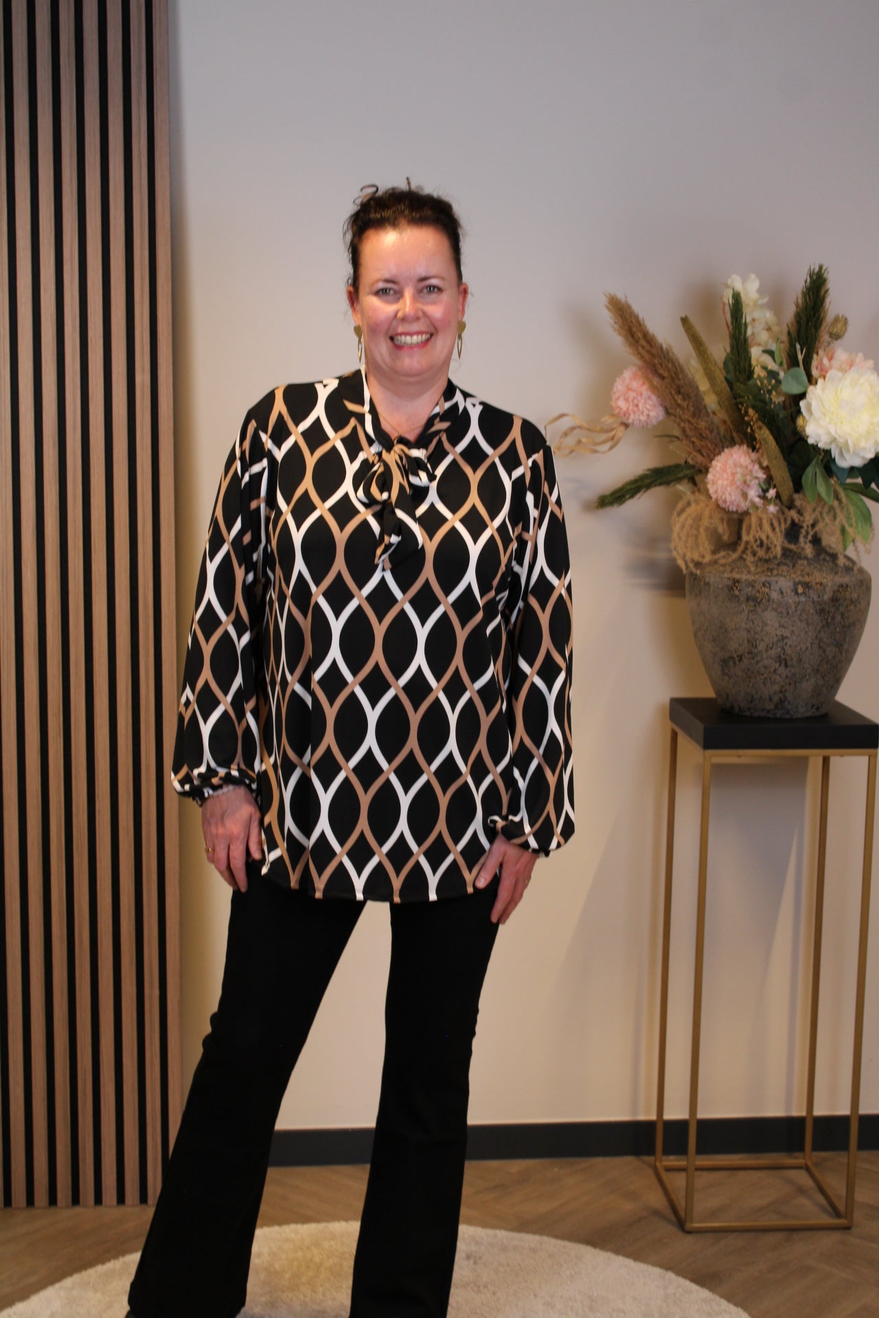 Daantje | Blouse zwart lange mouw 52 t/m 58