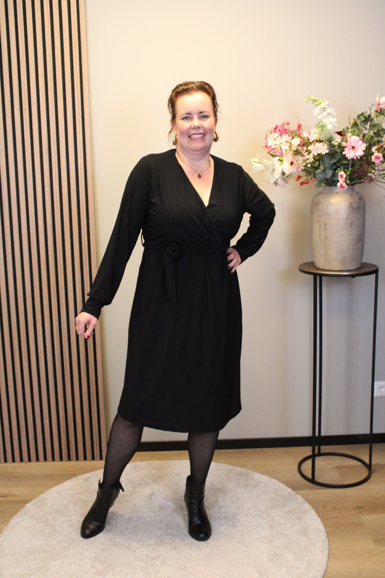 Fresia | Schwarzes Langarmkleid 38 bis 44