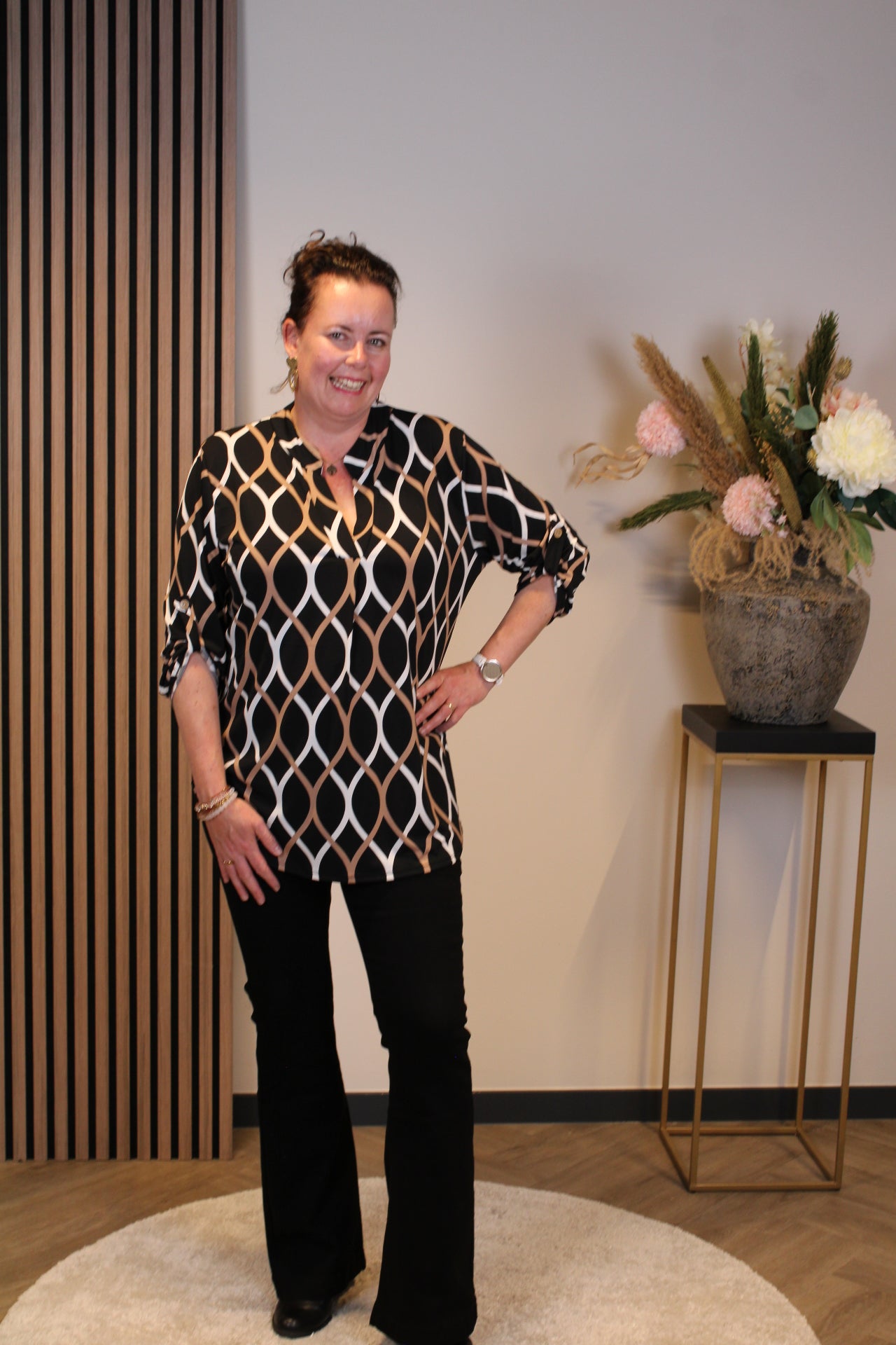 Hannah | Blouse zwart lange mouw 38 t/m 48