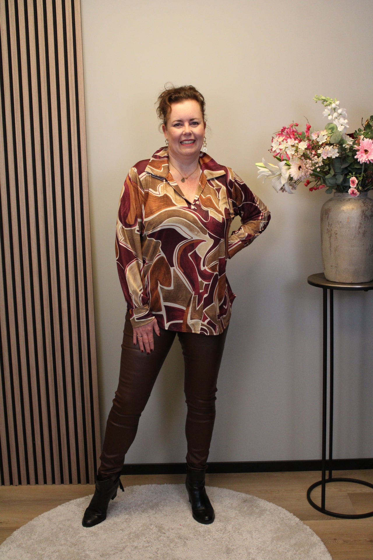 Dora | Bluse schwarz Langarm 52 bis 58