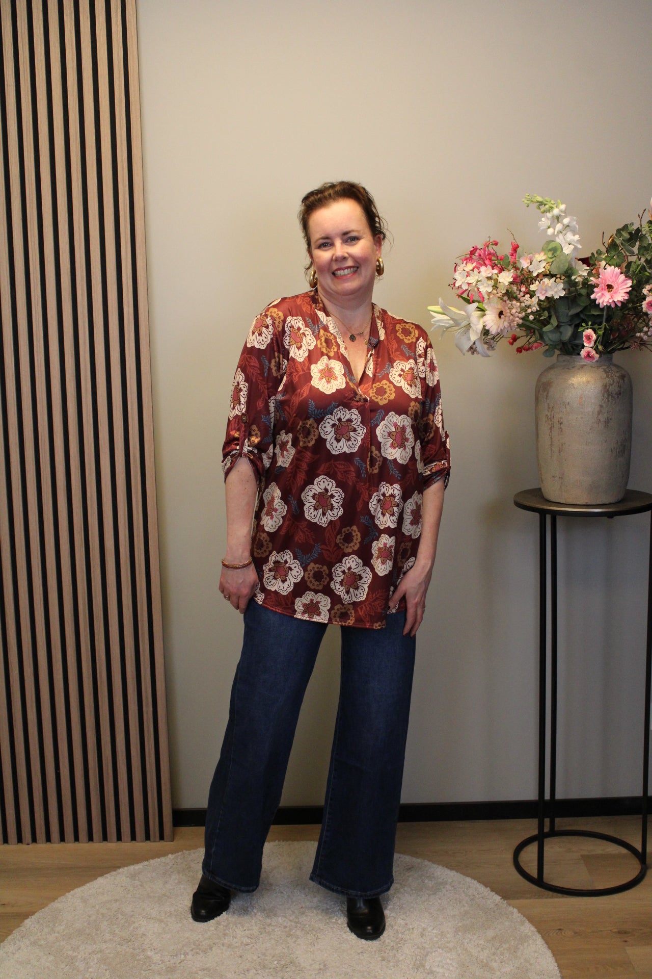 Dora | Bluse schwarz Langarm 48 bis 52