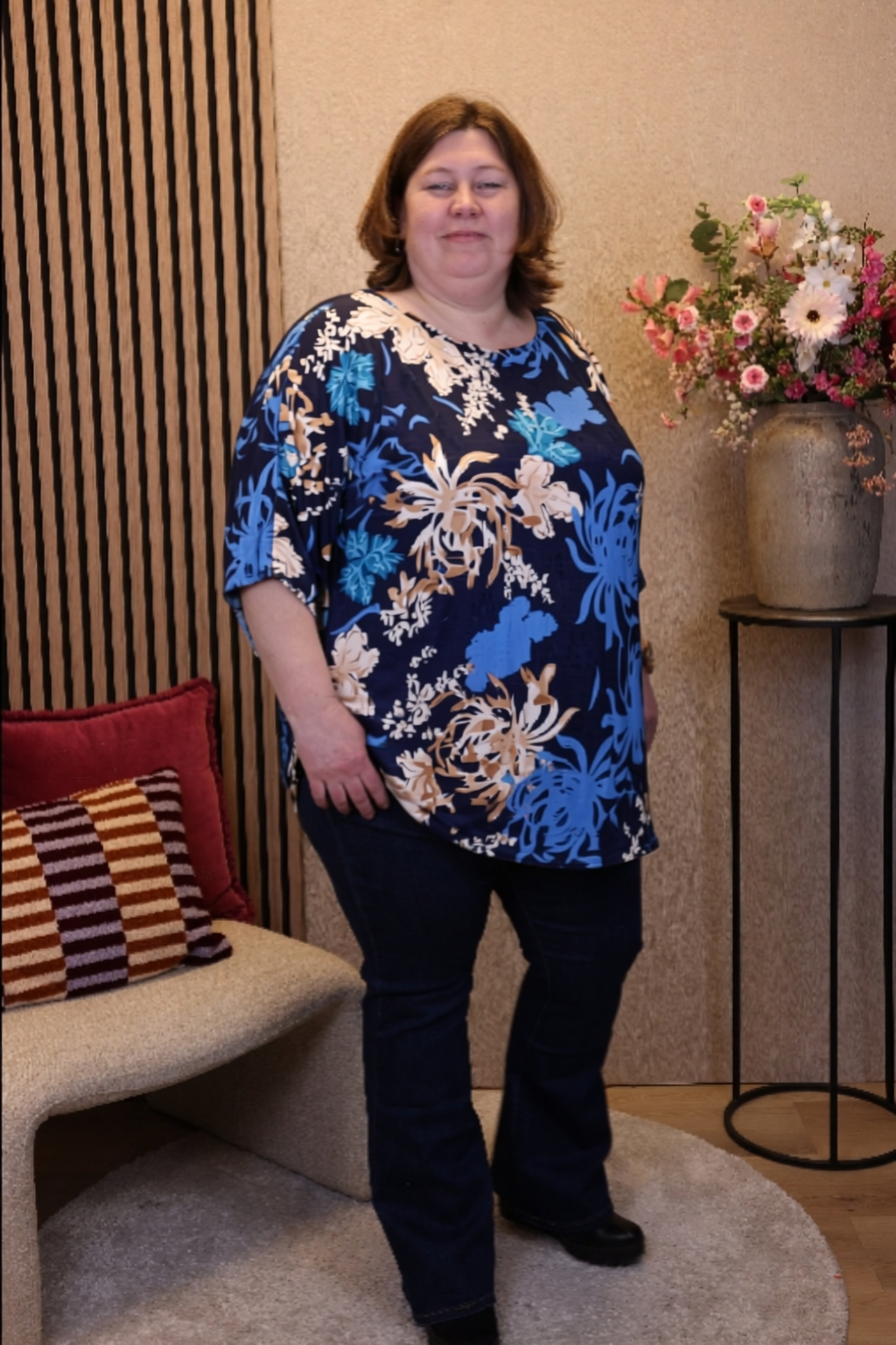 Dora | Bluse schwarz Langarm 52 bis 58