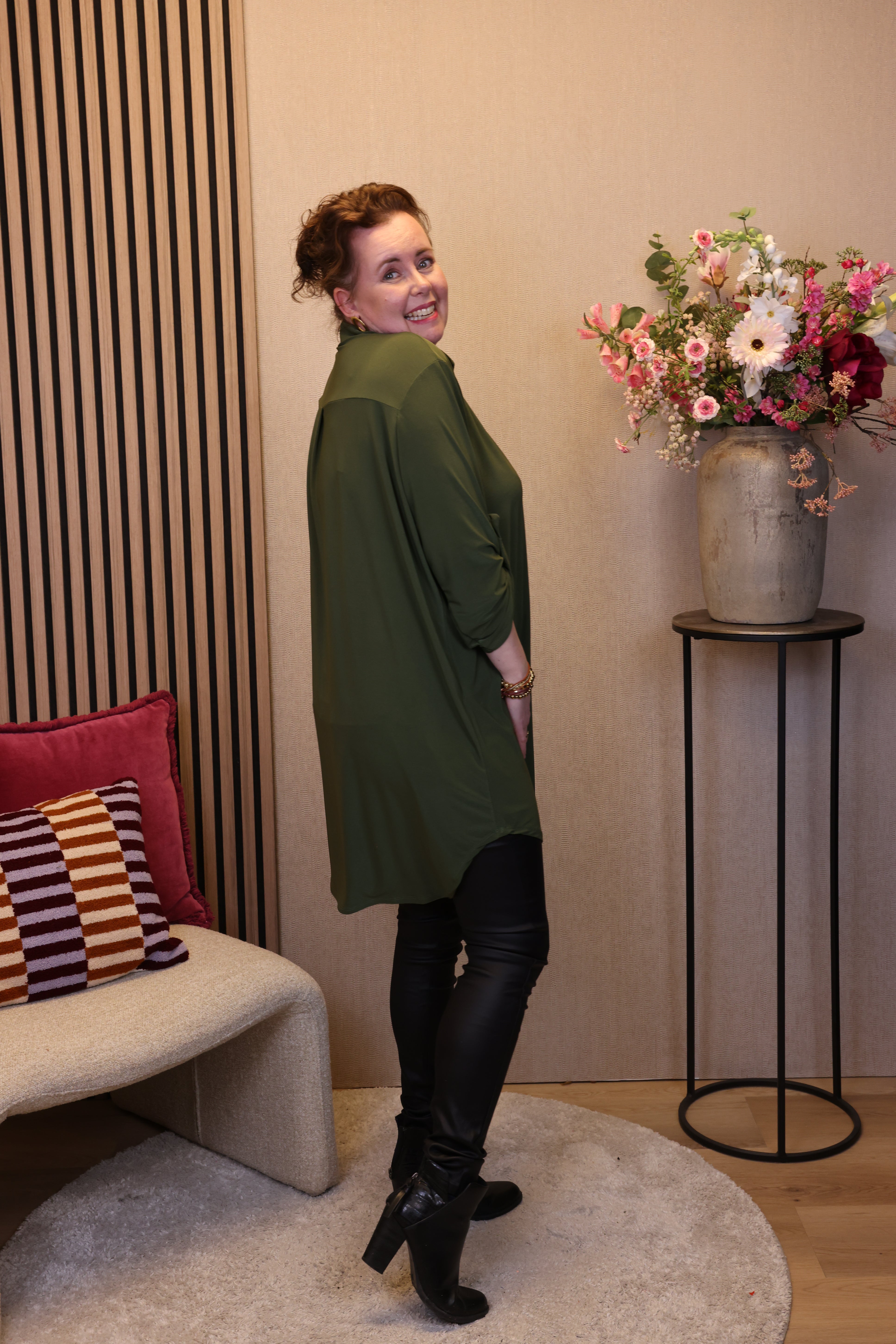 Dora | Bluse schwarz Langarm 52 bis 58