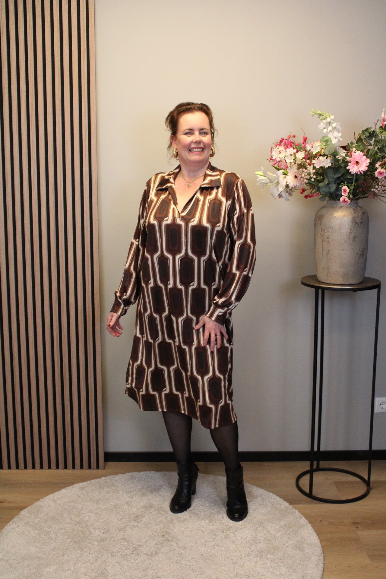 Christa | Grünes Kleid mit langen Ärmeln, Größe 38 bis 44