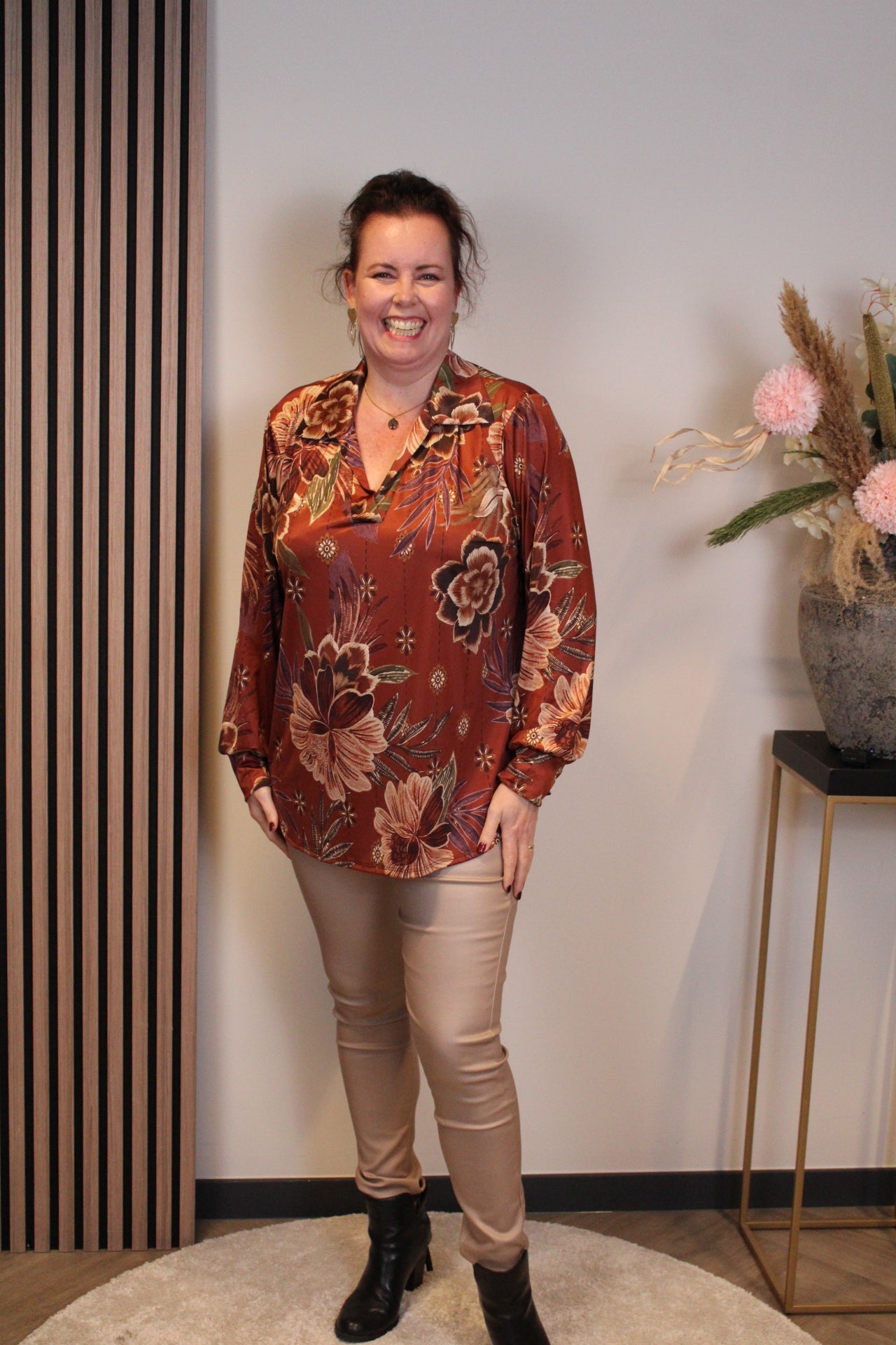Dora | Bluse schwarz Langarm 52 bis 58