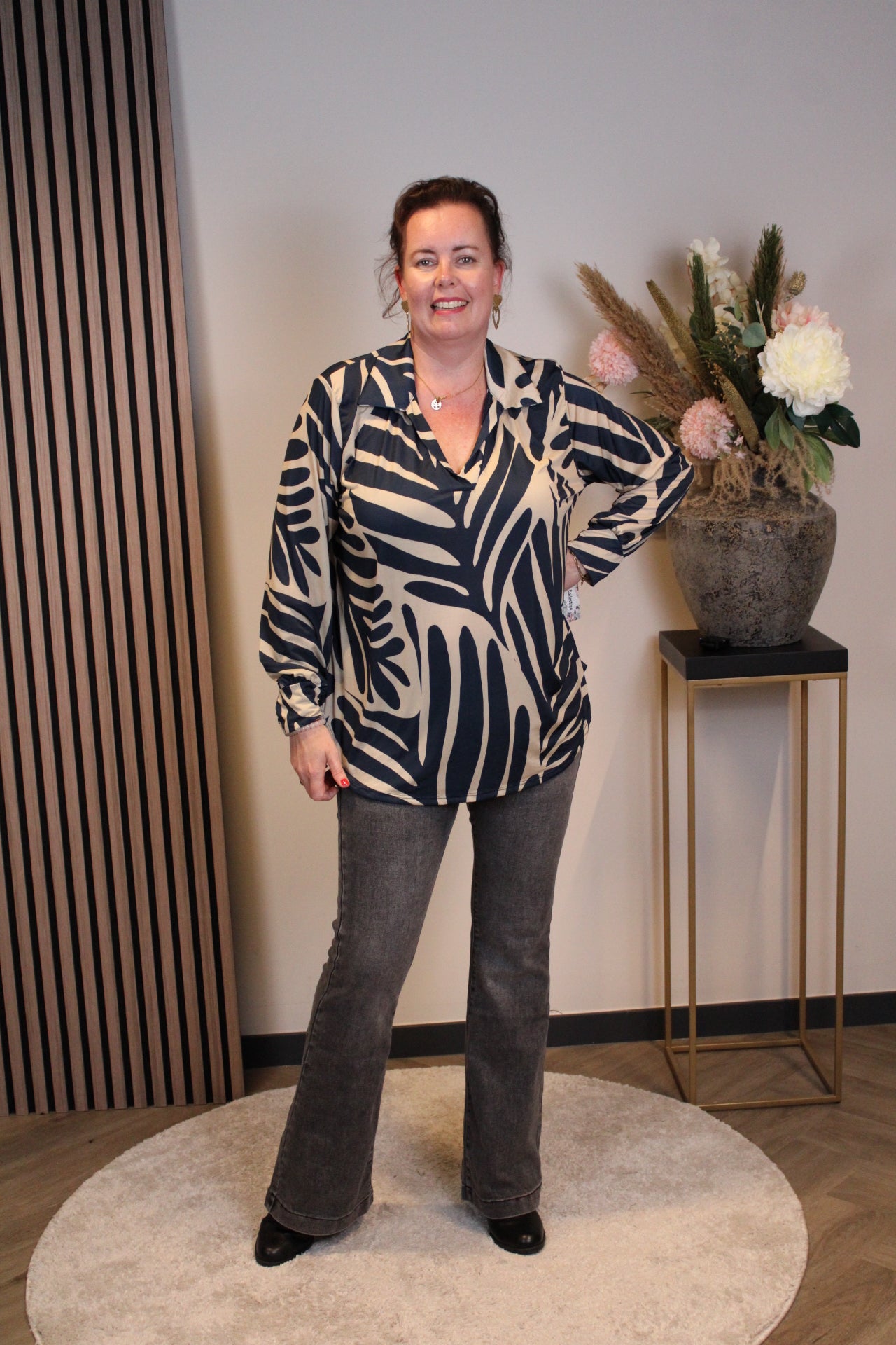 Marie | Bluse mit Kragen blau 38 bis 48