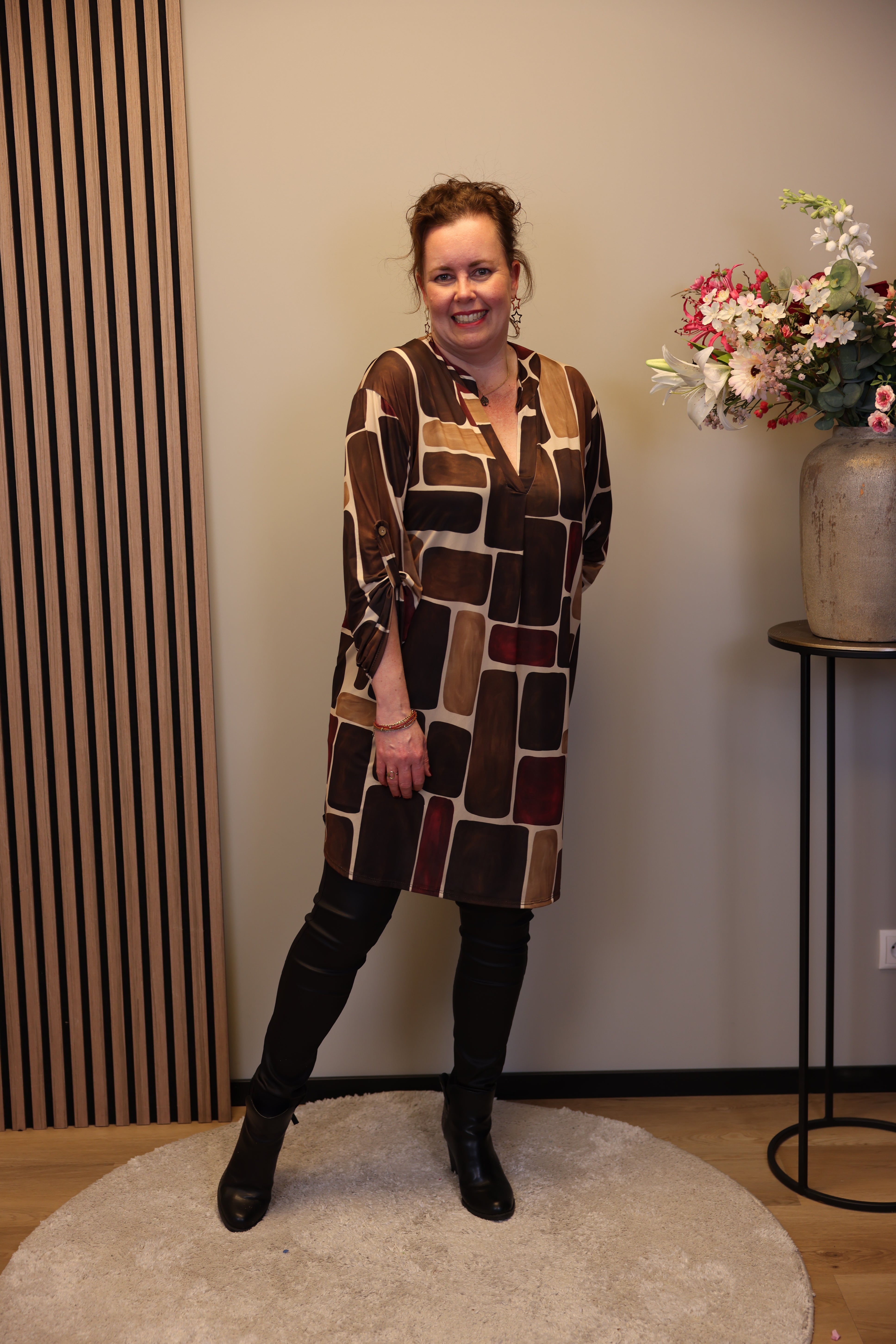 Lana | Blaue Bluse mit Kragen 38 bis 48