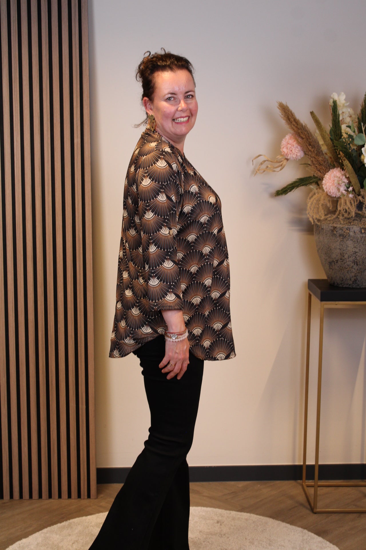 Dora | Blouse zwart lange mouw 52 t/m 58