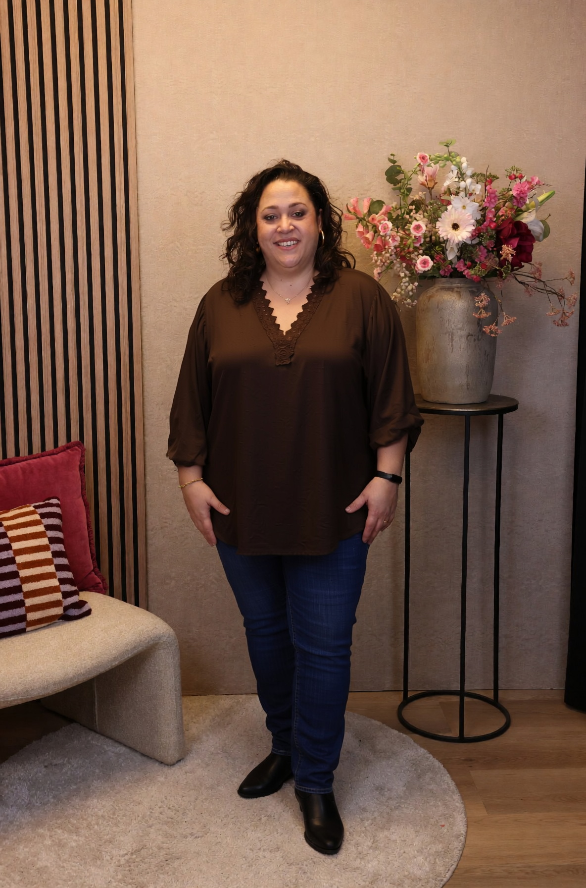 Dora | Bluse schwarz Langarm 52 bis 58