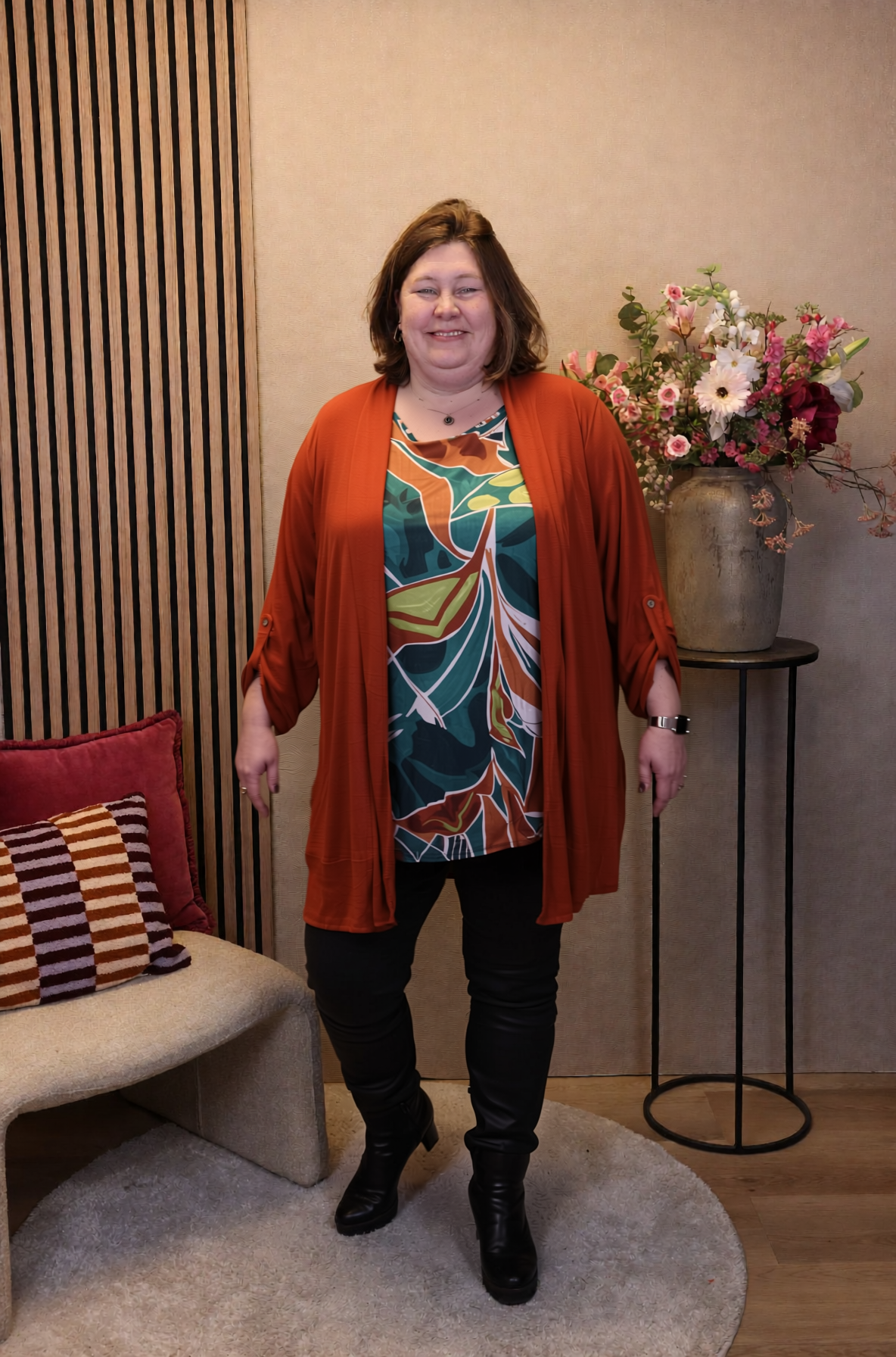 Dora | Bluse schwarz Langarm 52 bis 58