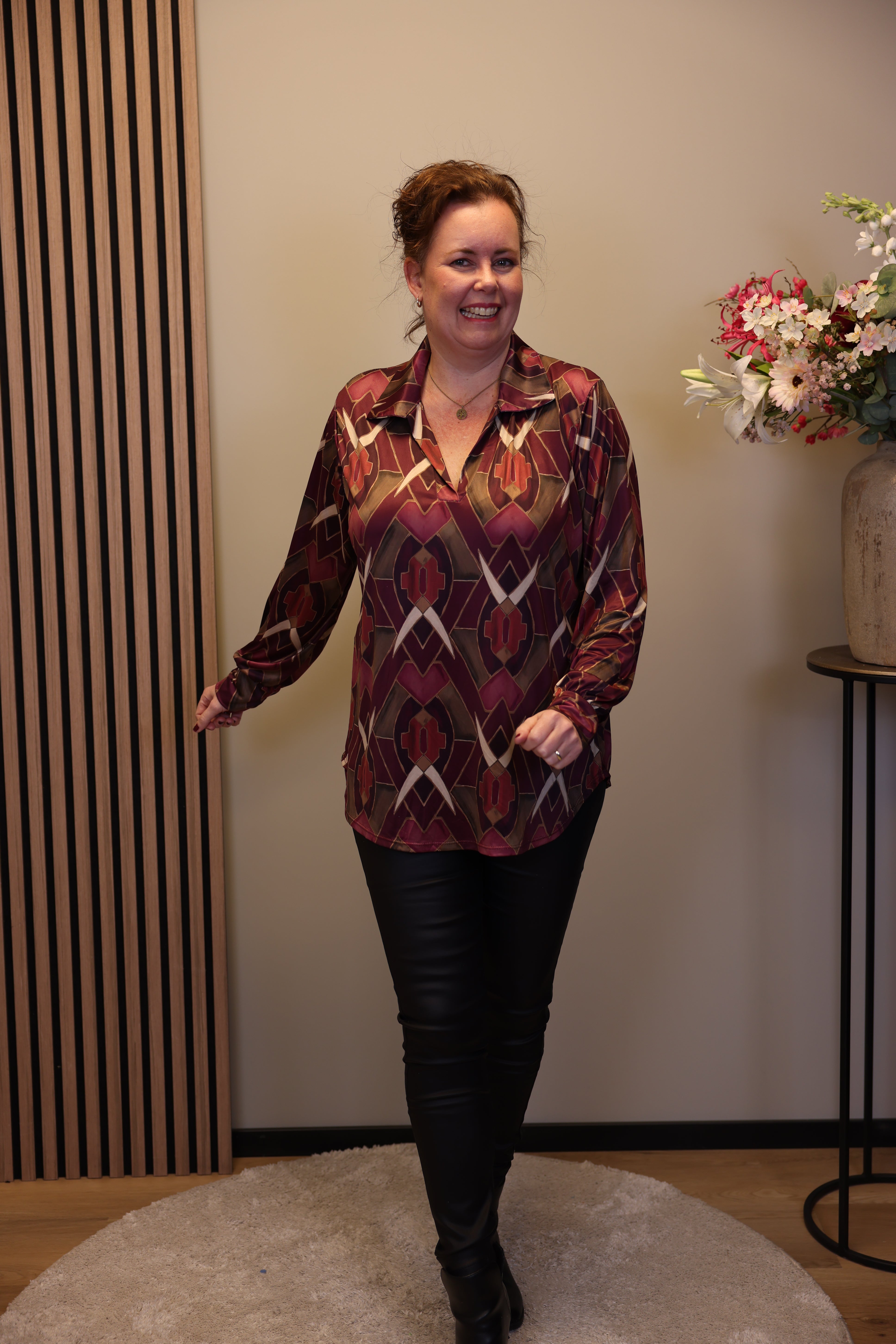 Dora | Bluse schwarz Langarm 52 bis 58