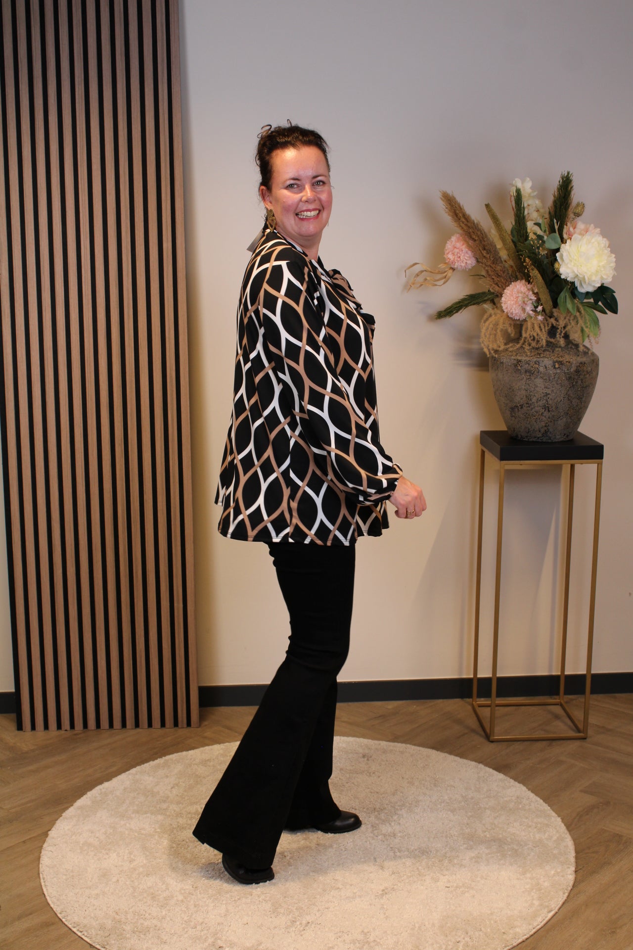 Daantje | Blouse zwart lange mouw 52 t/m 58