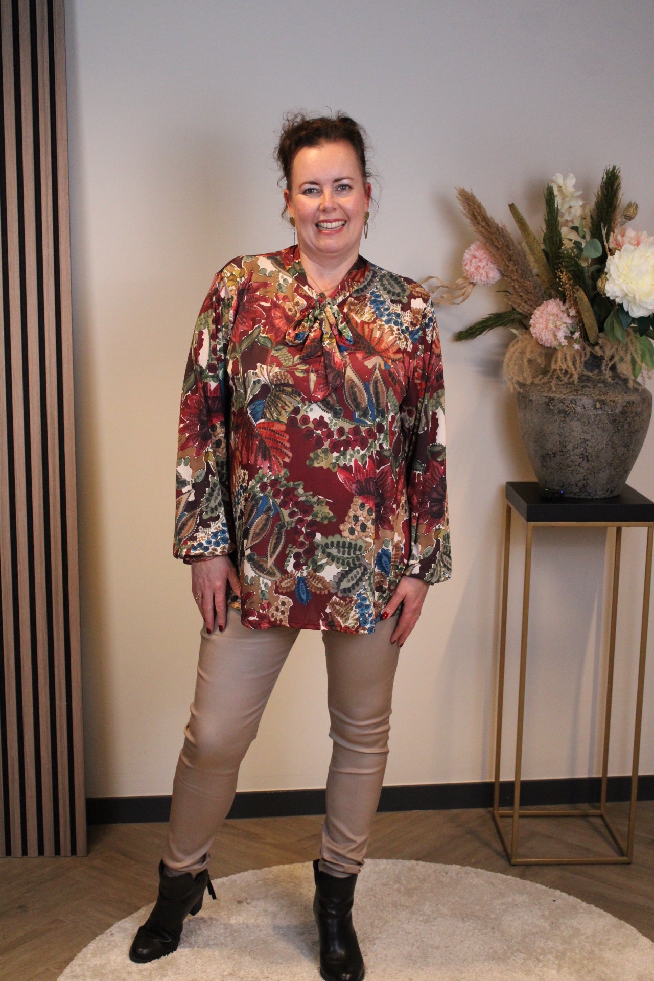 Miekje | Bluse braun Langarm 38 bis 48