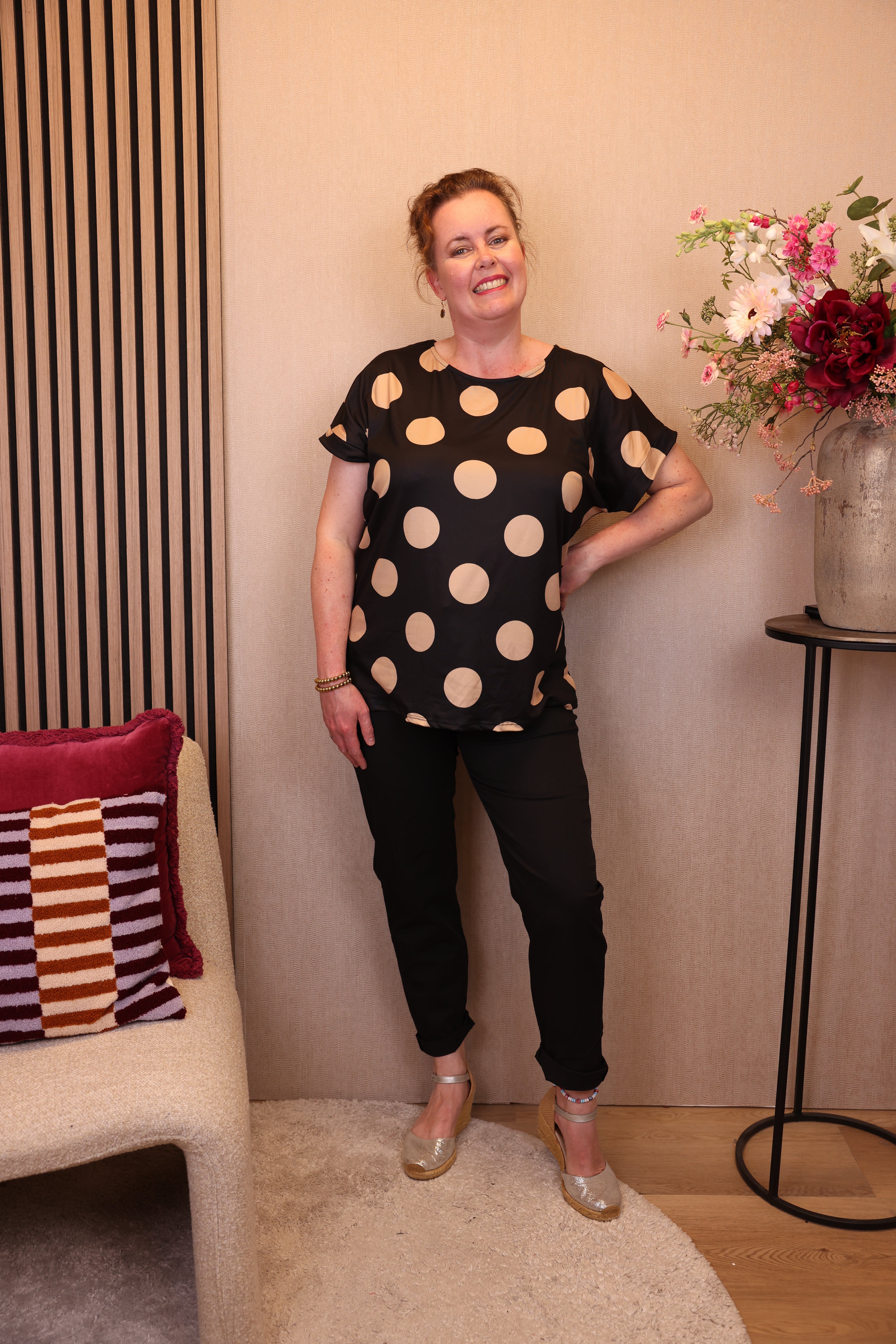 Dora | Bluse schwarz Langarm 52 bis 58