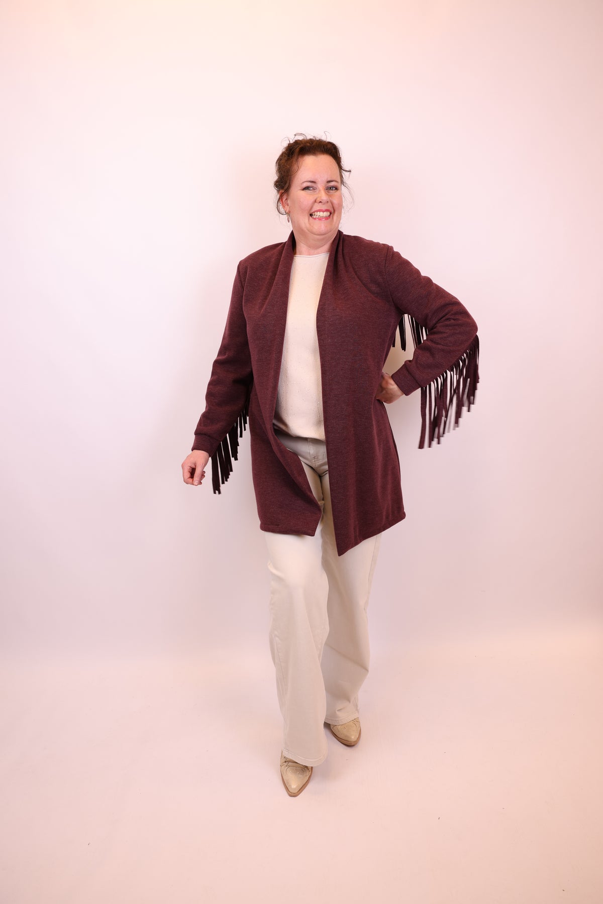 Mara | Bluse weiß Langarm 38 bis 48