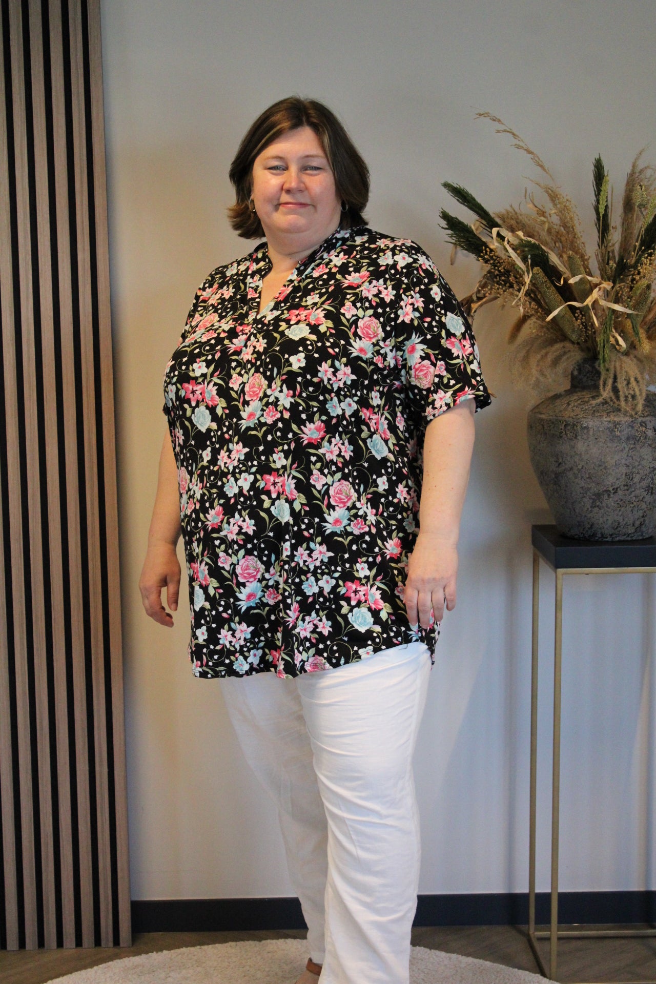 Fleur | Blouse korte mouw 52 t/m 58