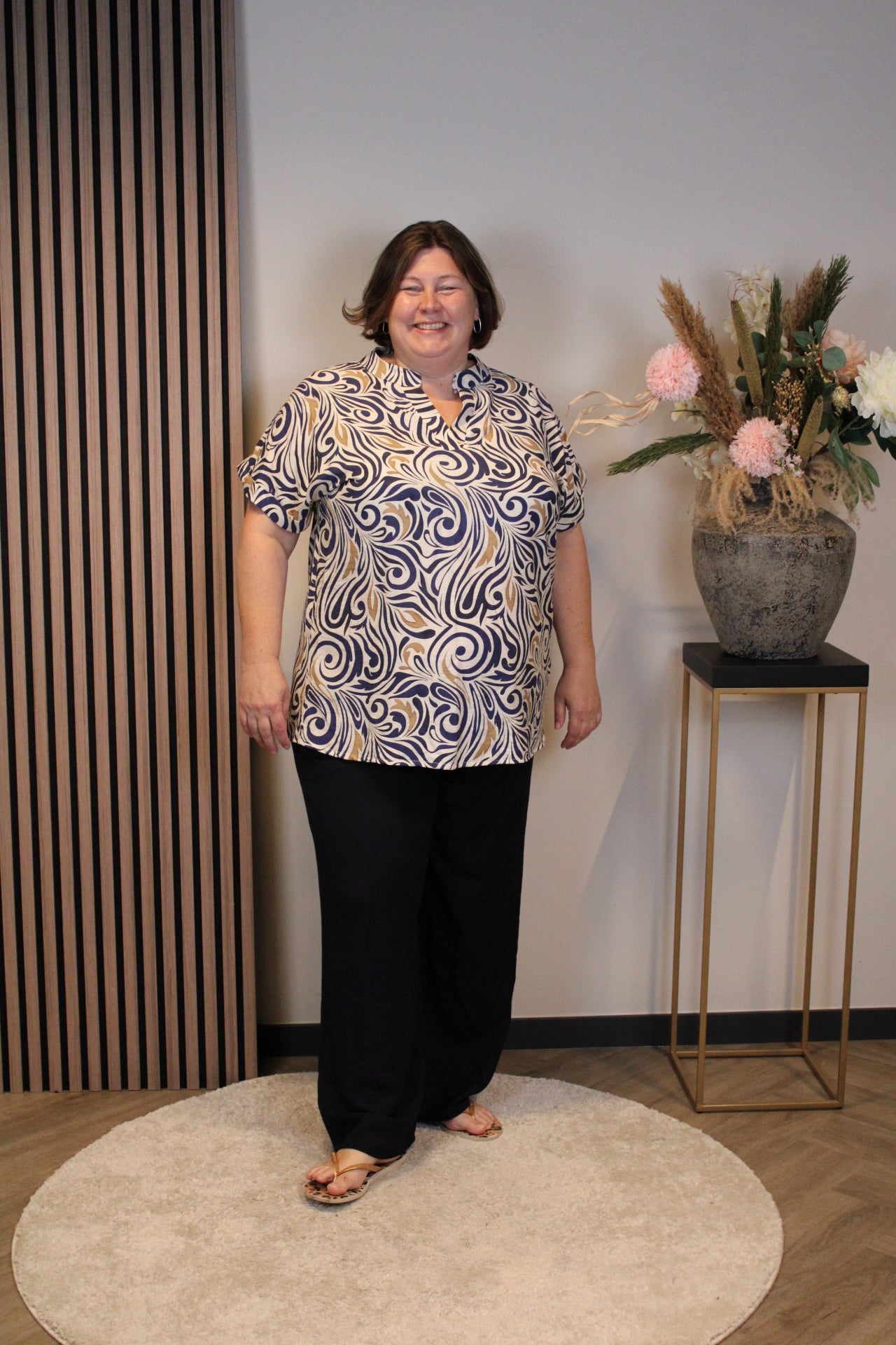 Kim | blaue Viskosehose 50 bis 54