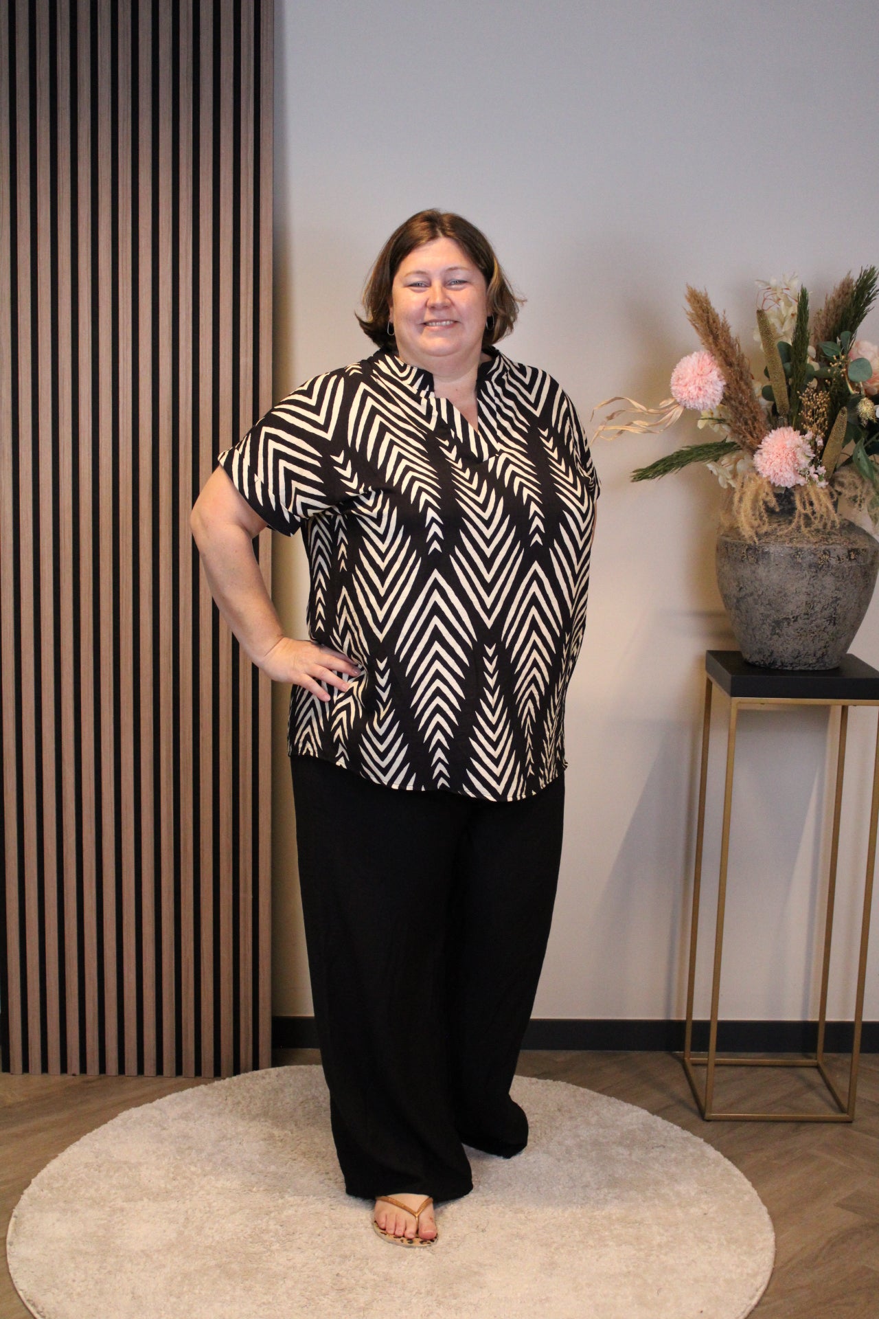 Dora | Bluse schwarz Langarm 52 bis 58
