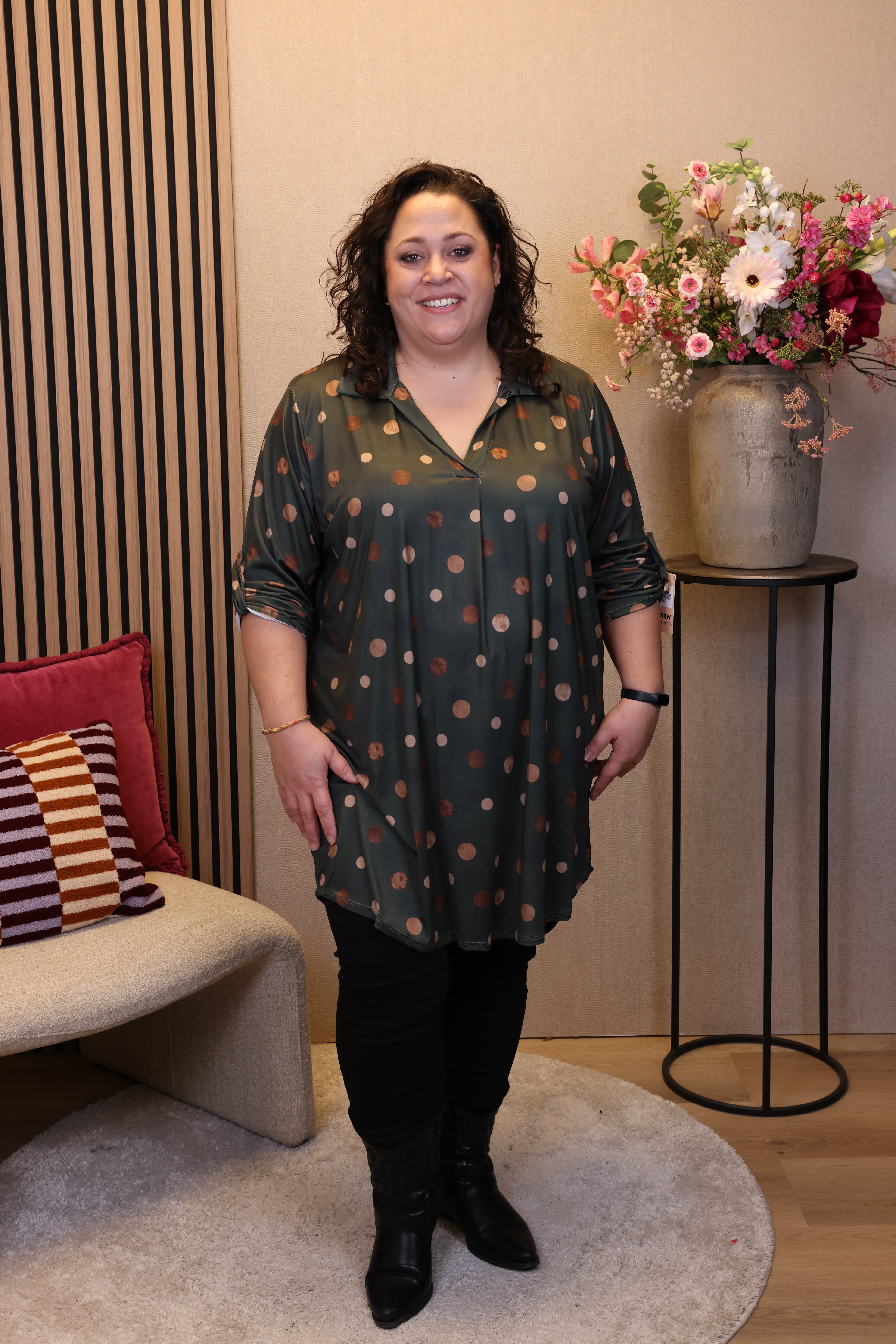 Dora | Bluse schwarz Langarm 52 bis 58