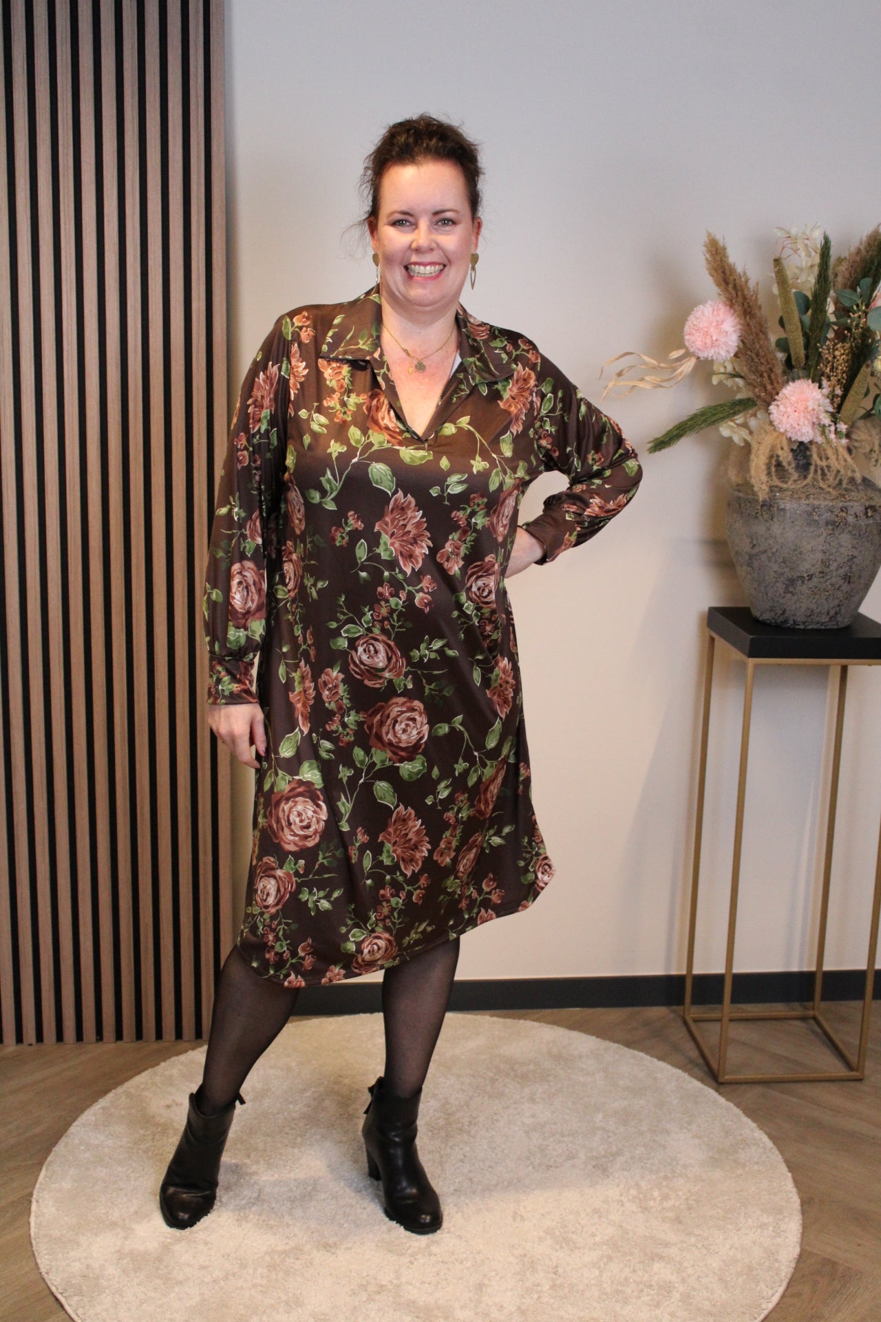 Marise | Blaues Langarmkleid 46 bis 50