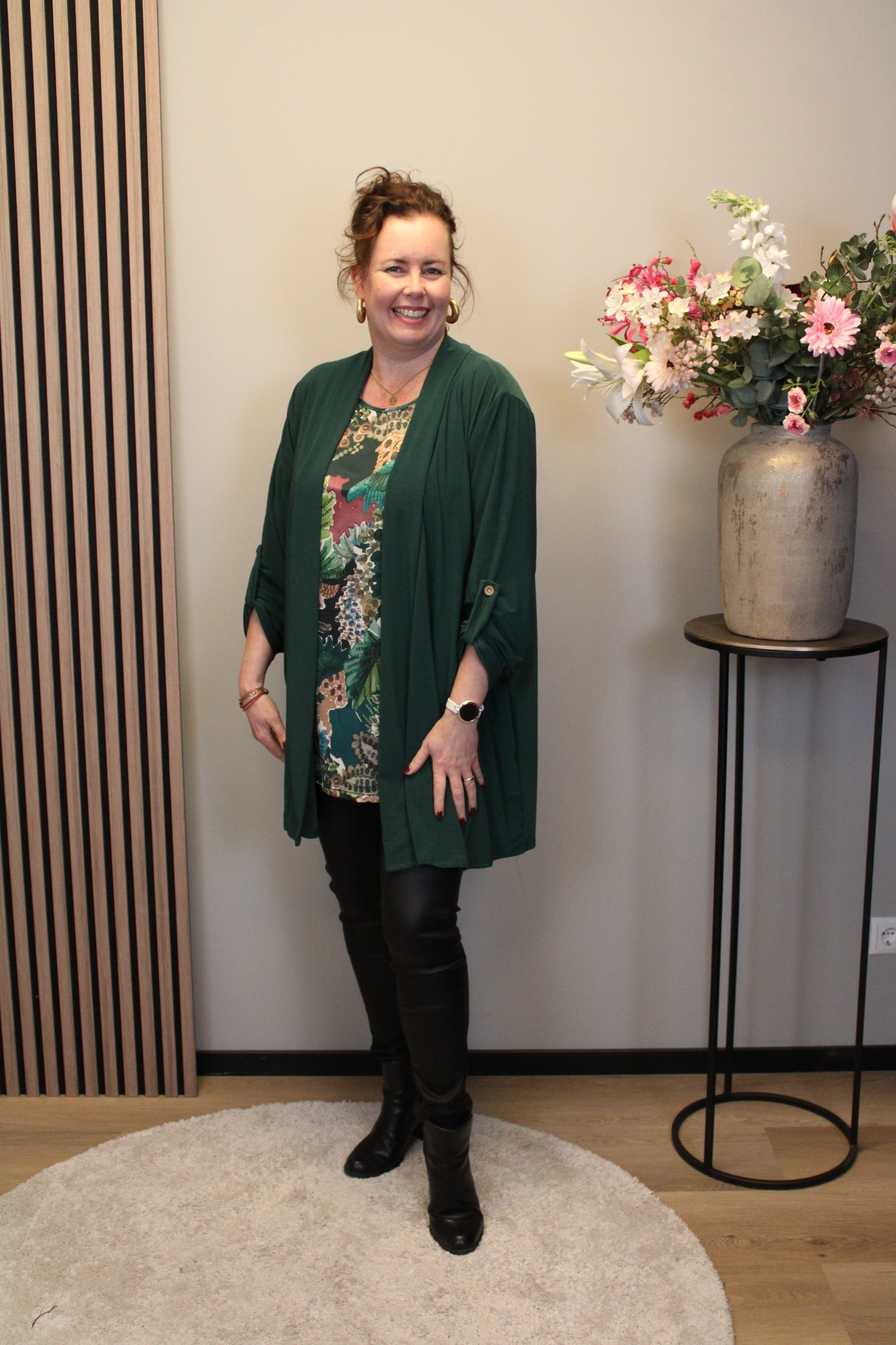 Nienke | Dun vestje kort fles groen 48 t/m 52