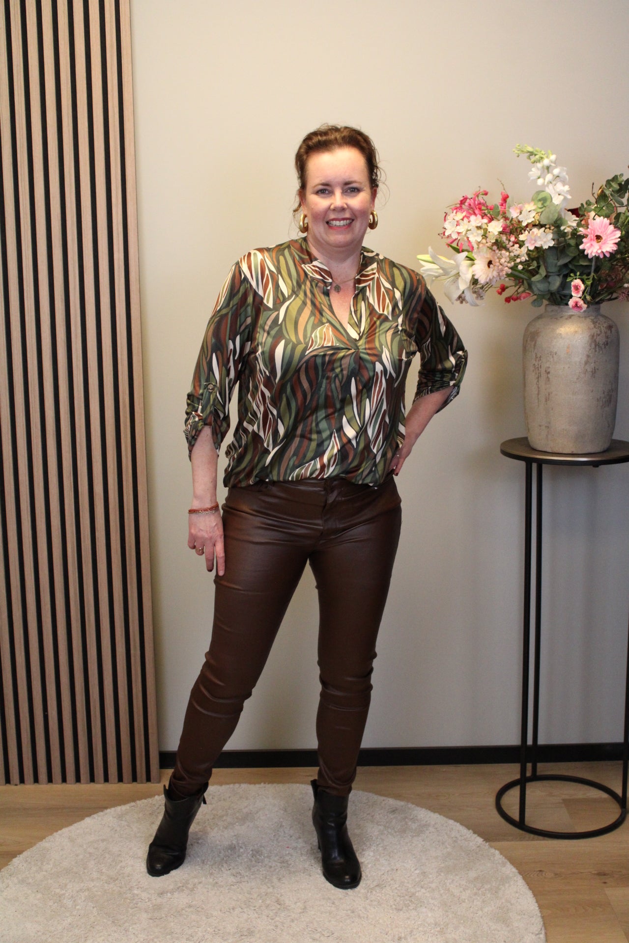 Dora | Bluse schwarz Langarm 52 bis 58