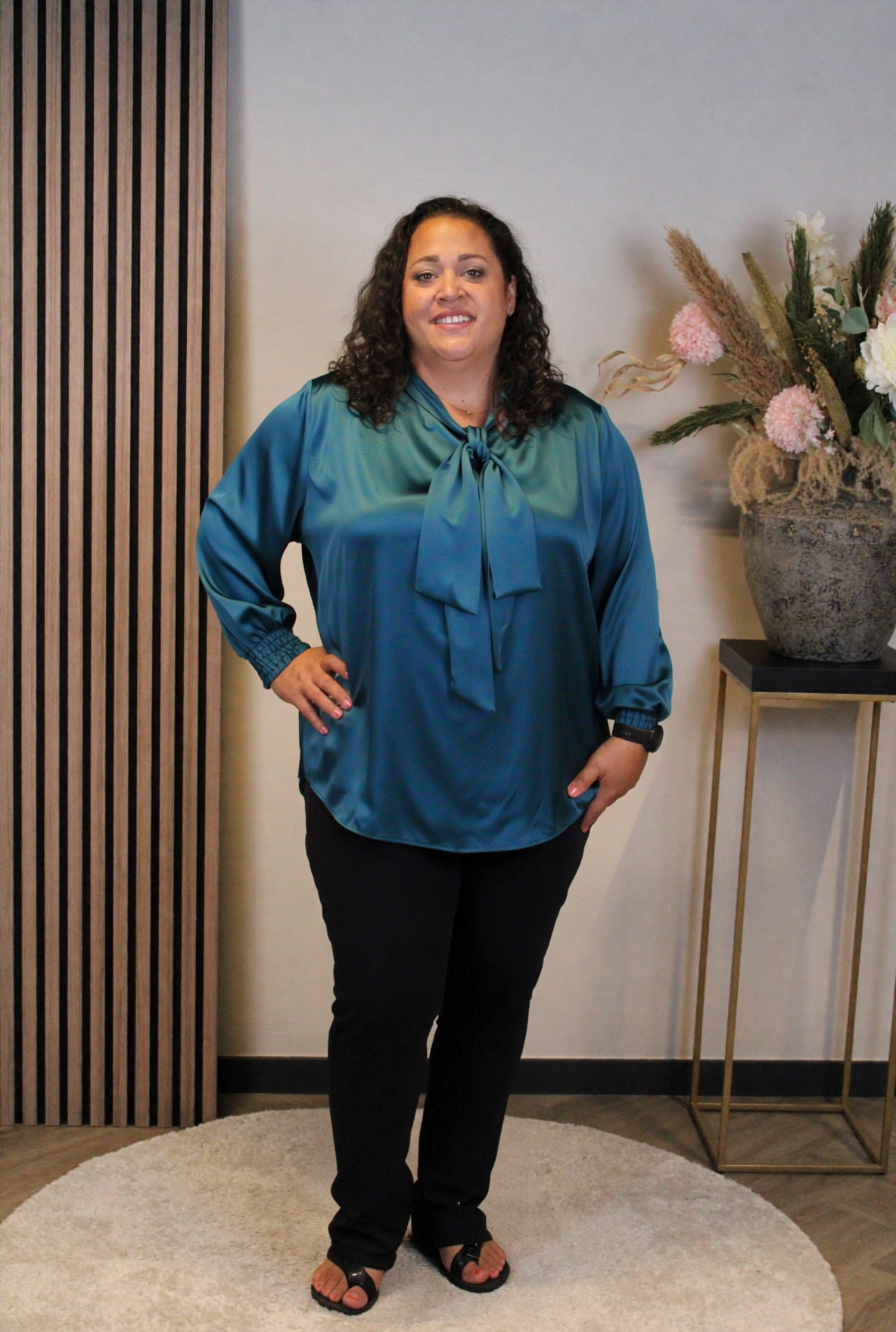 Dora | Bluse schwarz Langarm 52 bis 58