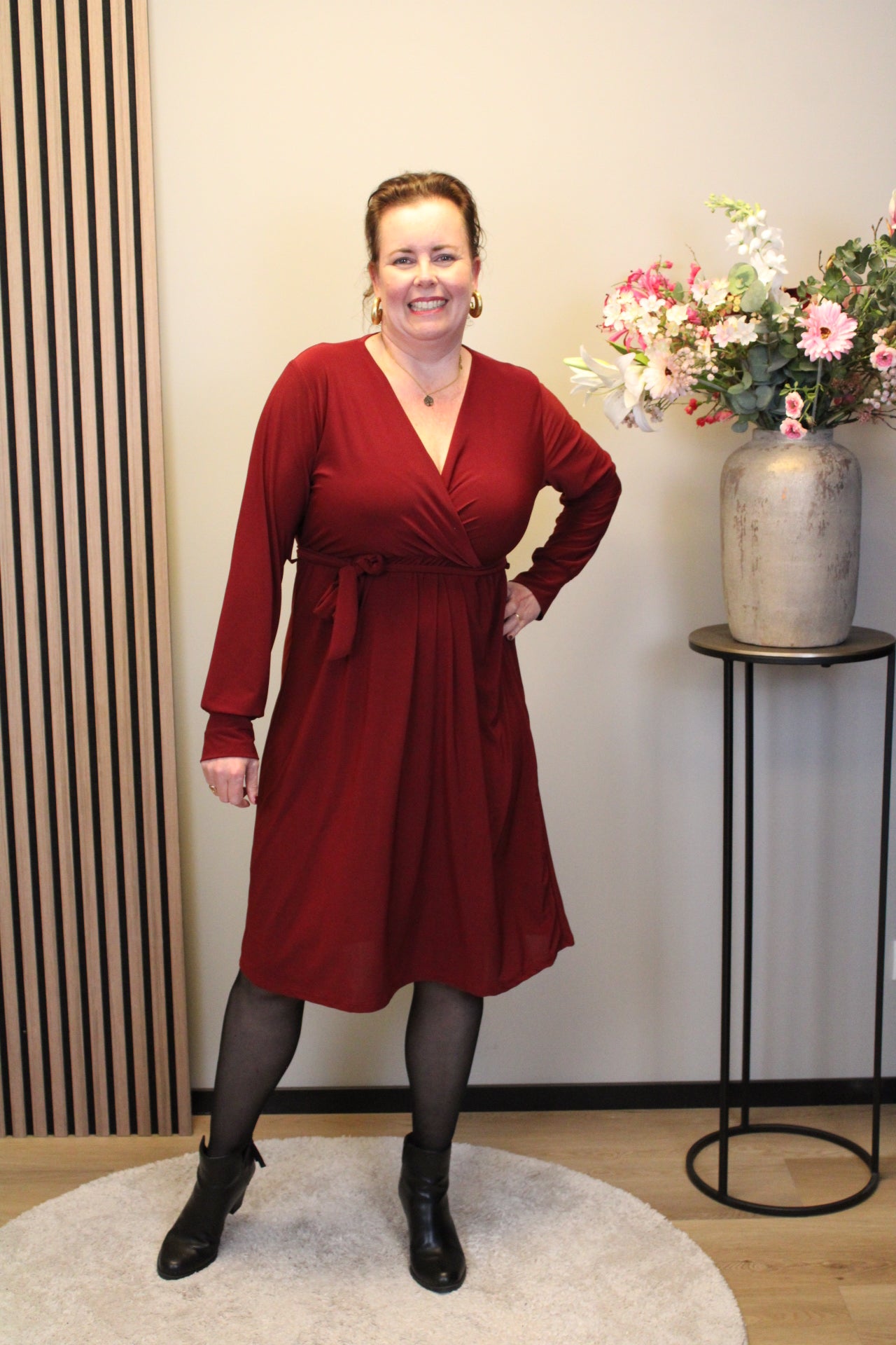 Marise | Blaues Langarmkleid 46 bis 50