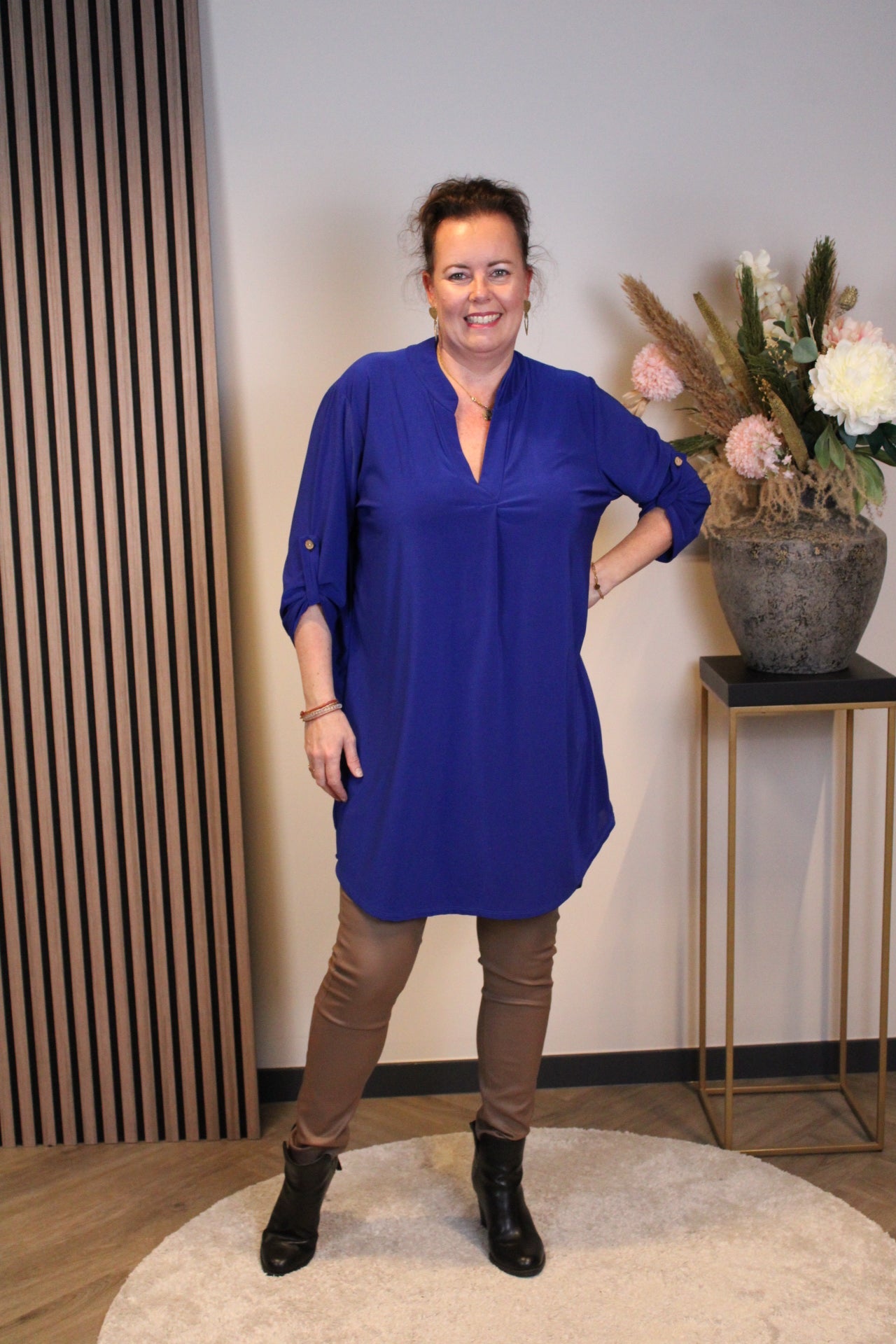 Dora | Bluse schwarz Langarm 52 bis 58