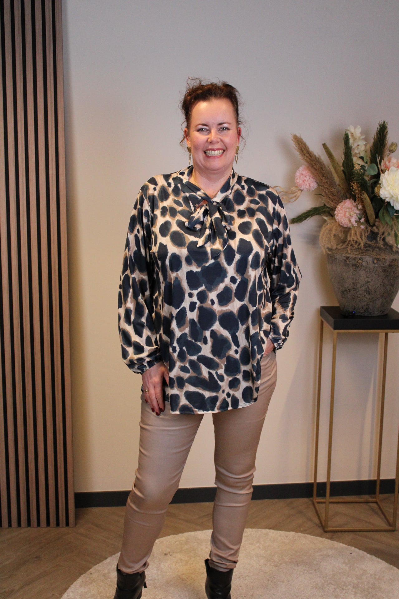 Miekje | Bluse braun Langarm 38 bis 48