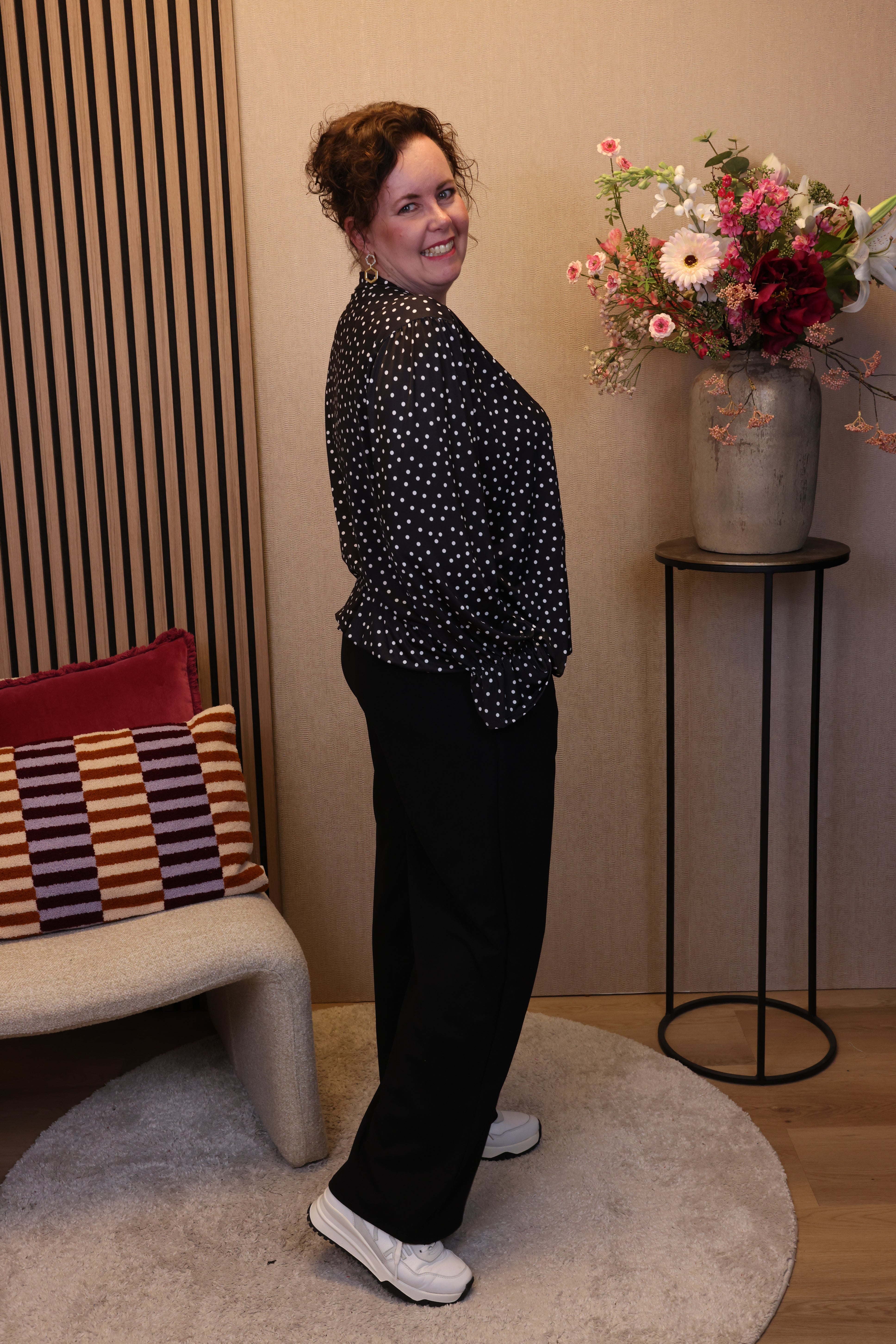 Dora | Bluse schwarz Langarm 52 bis 58