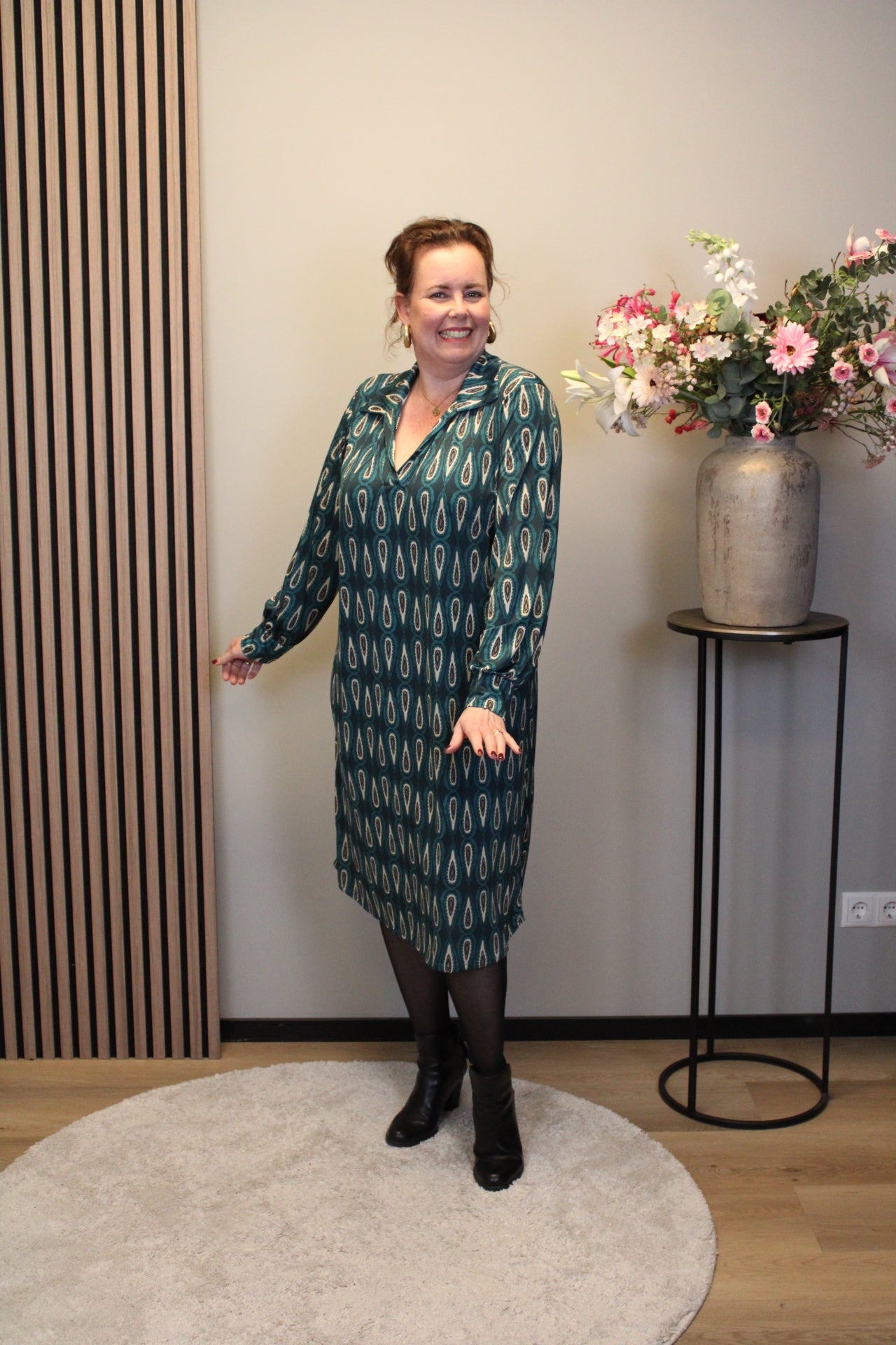 Marise | Blaues Langarmkleid 46 bis 50