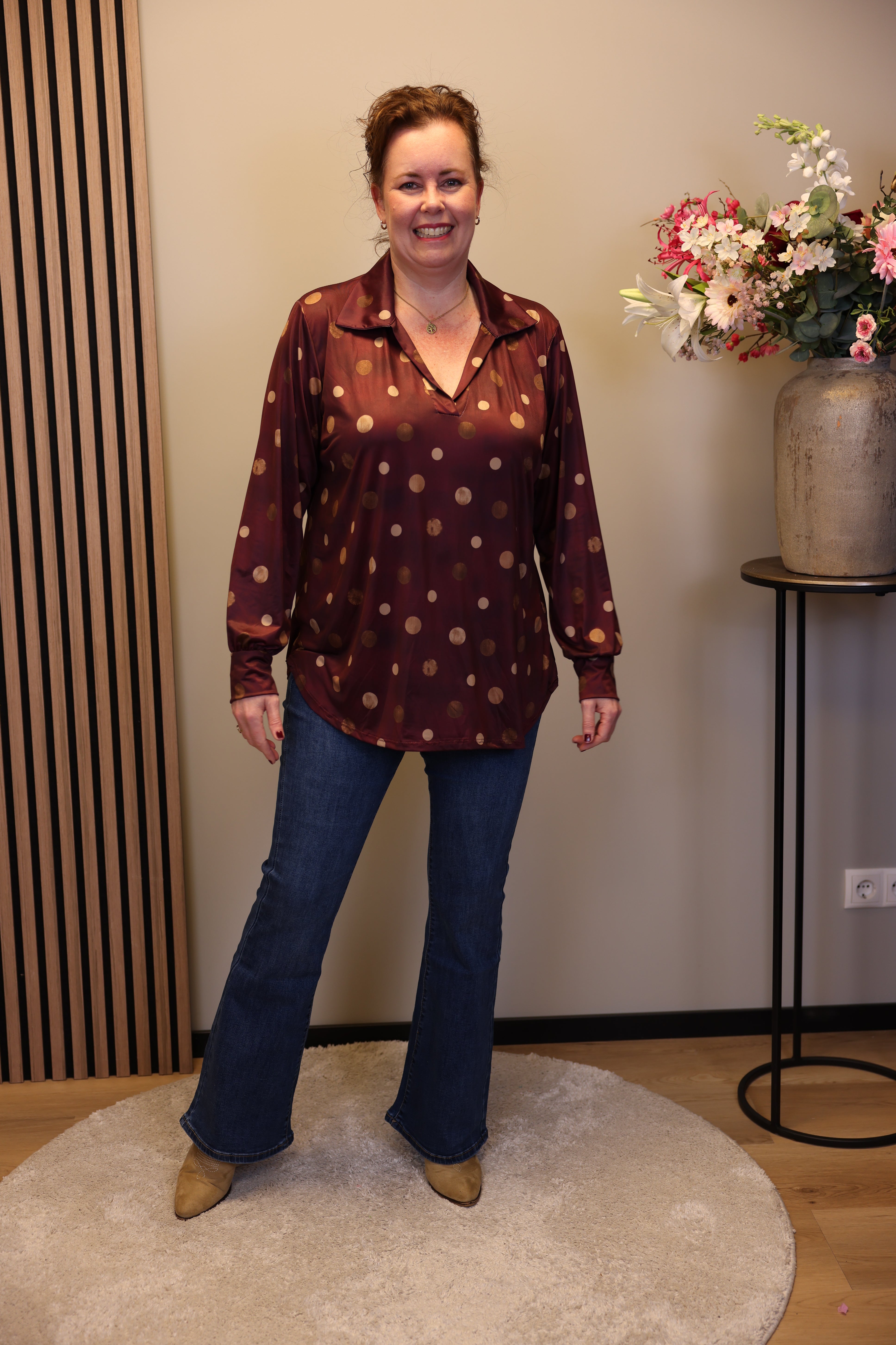 Mona | Bluse mit Kragen grün 48 bis 52