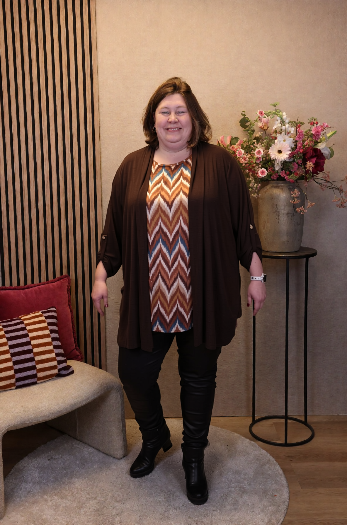 Dora | Bluse schwarz Langarm 52 bis 58