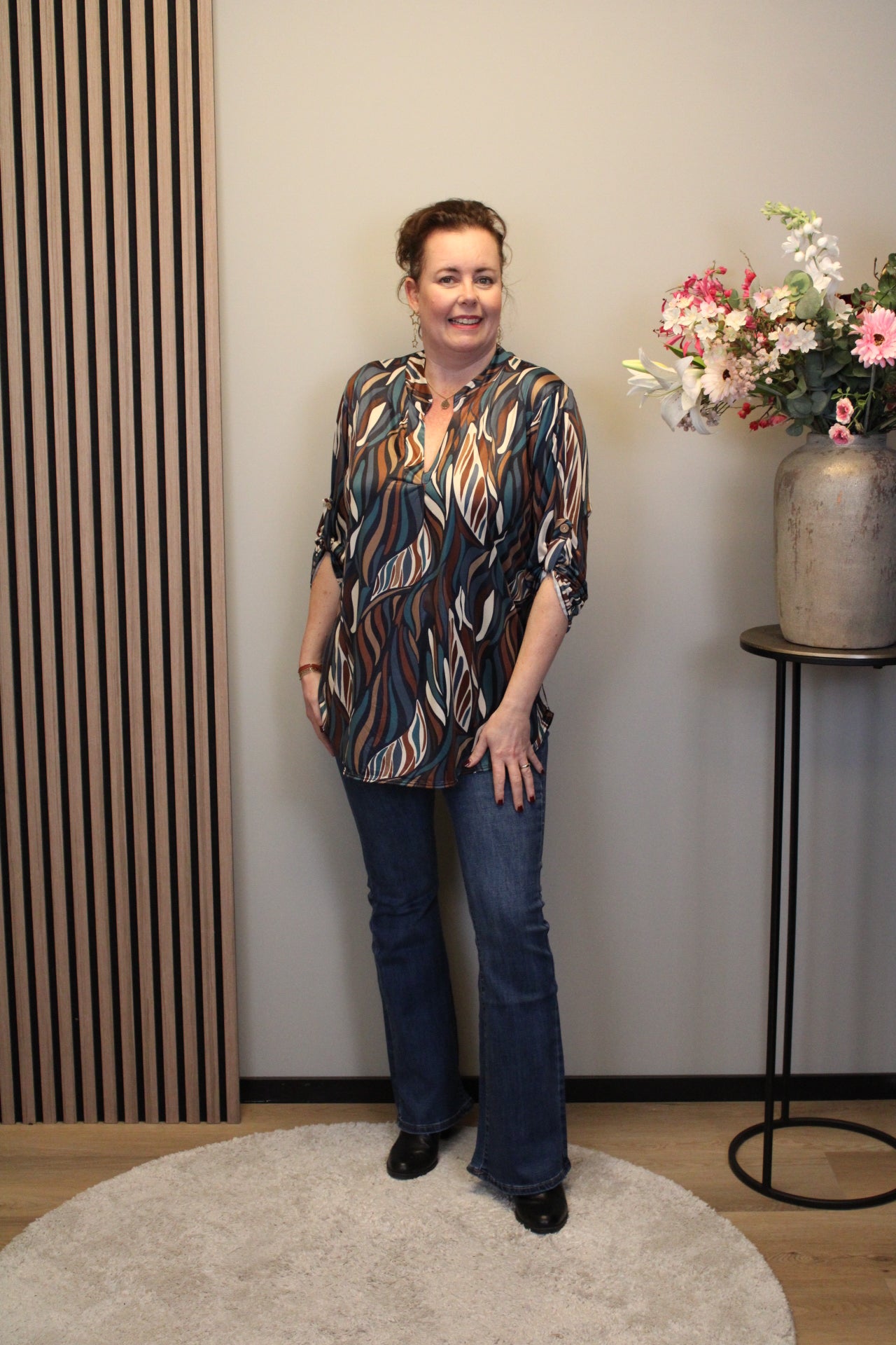 Dora | Bluse schwarz Langarm 38 bis 48