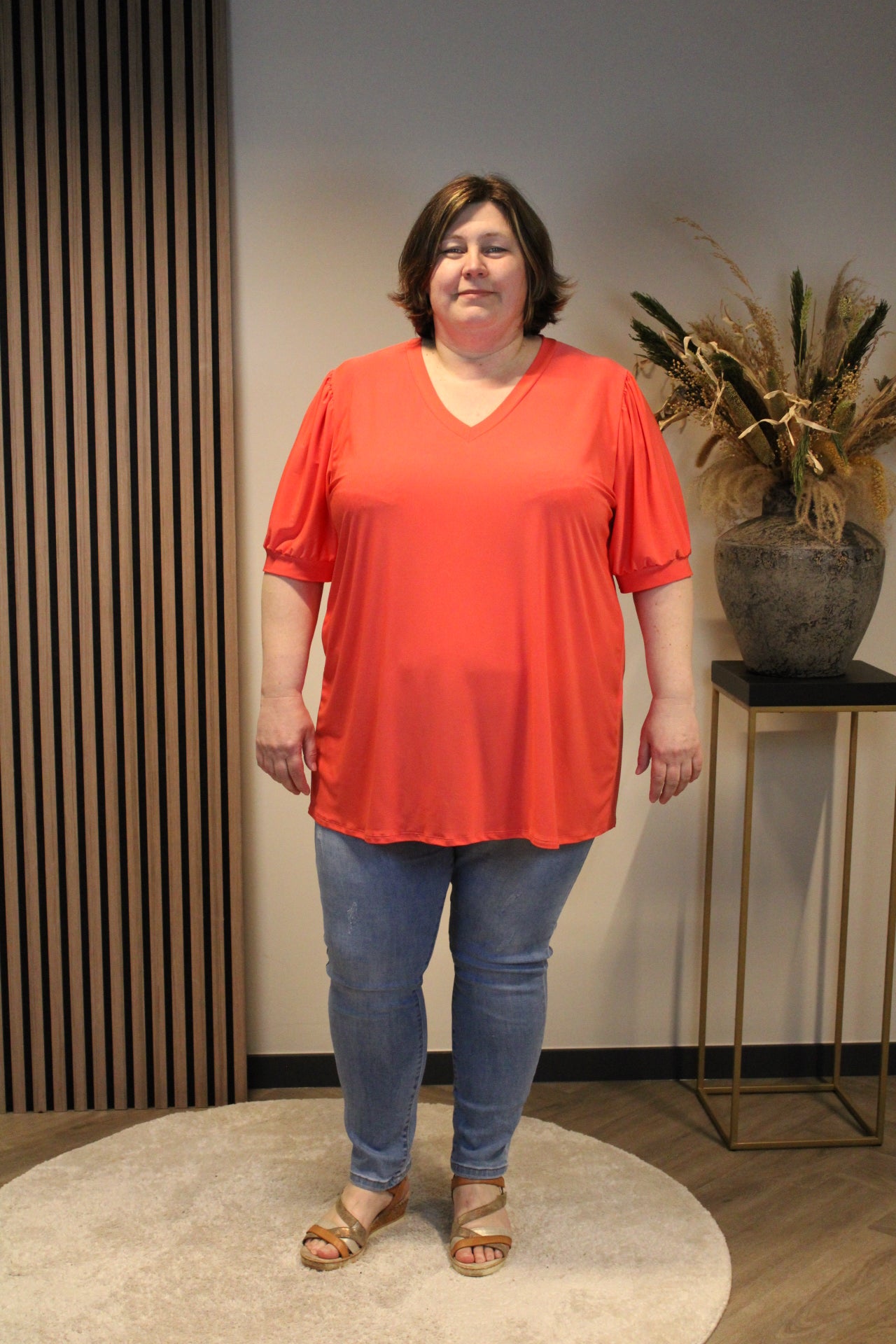 Fay | Bluse Koralle Kurzarm 52 bis 58