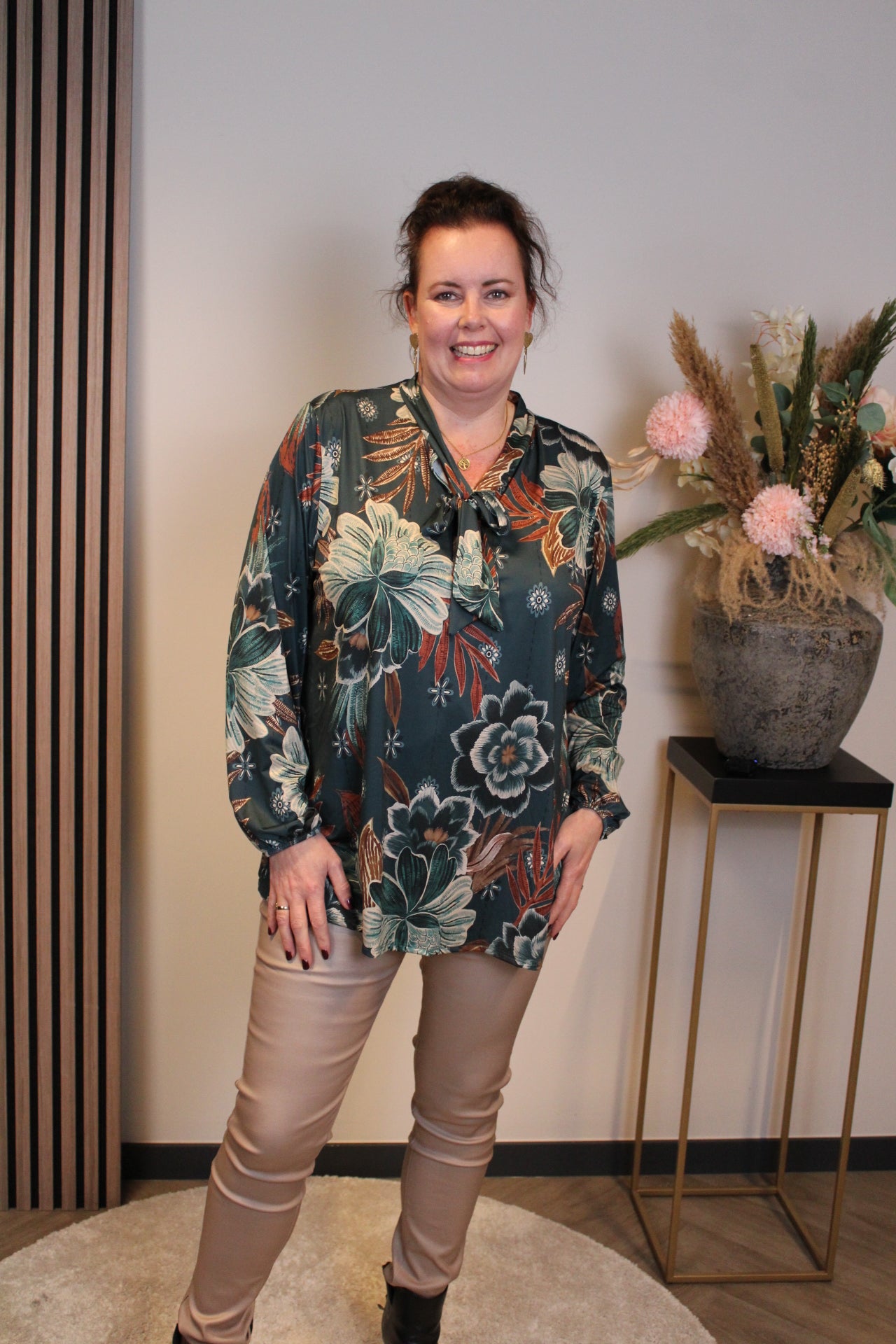 Hilda | Bluse grün Langarm 48 bis 52