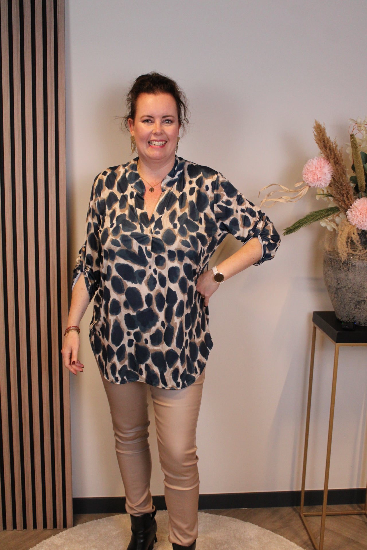 Dora | Bluse schwarz Langarm 48 bis 52