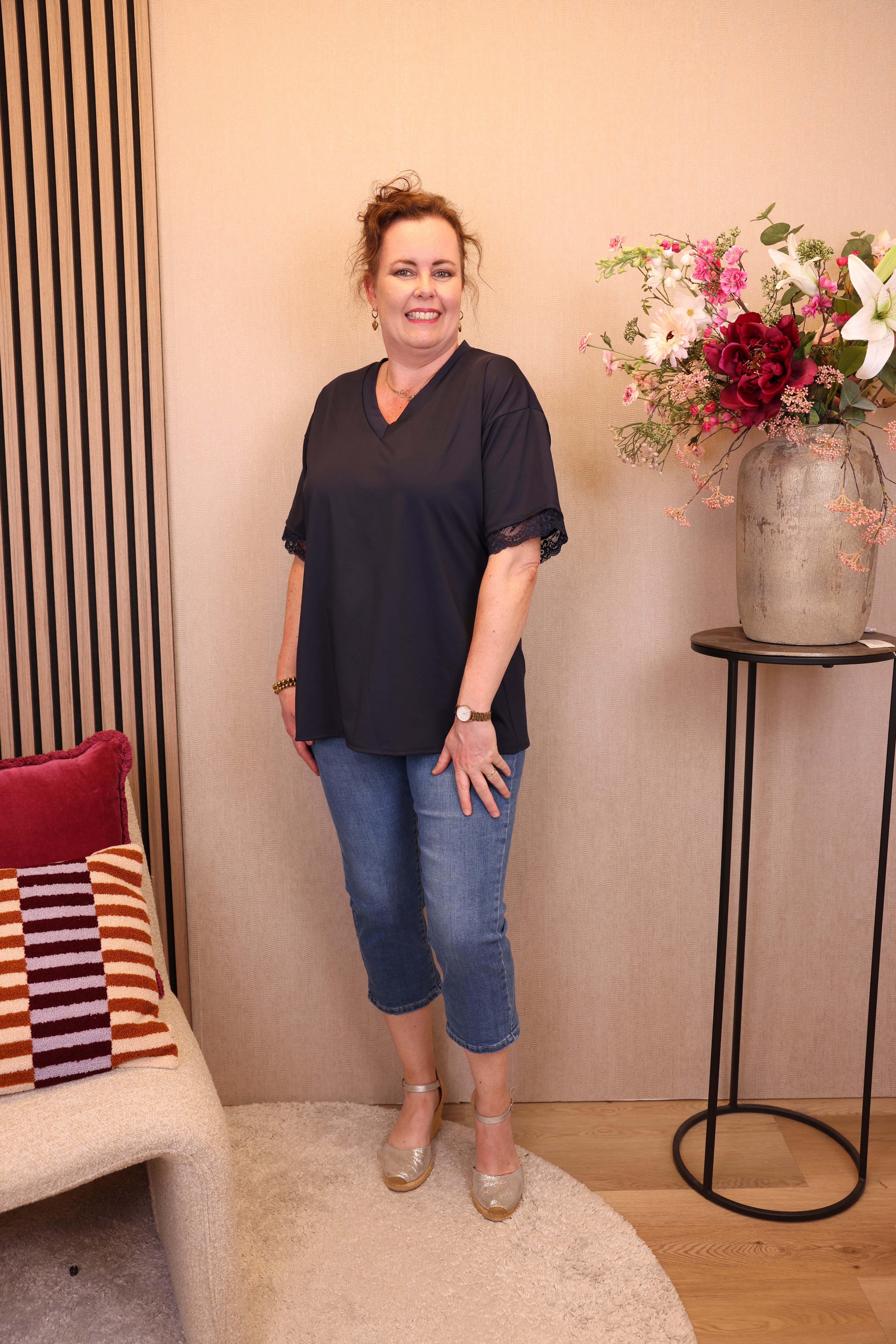 Dora | Bluse schwarz Langarm 52 bis 58