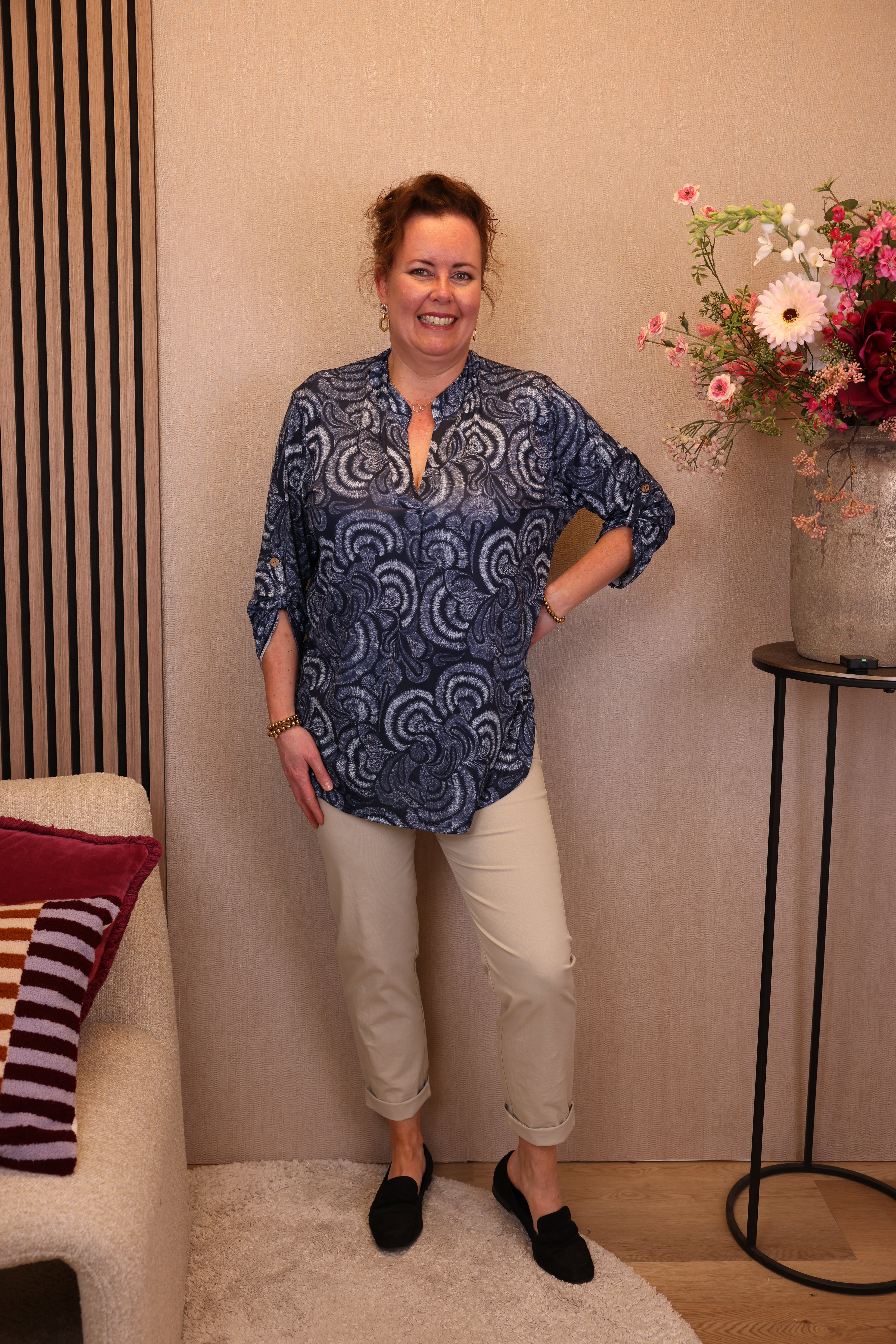 Dora | Bluse schwarz Langarm 52 bis 58