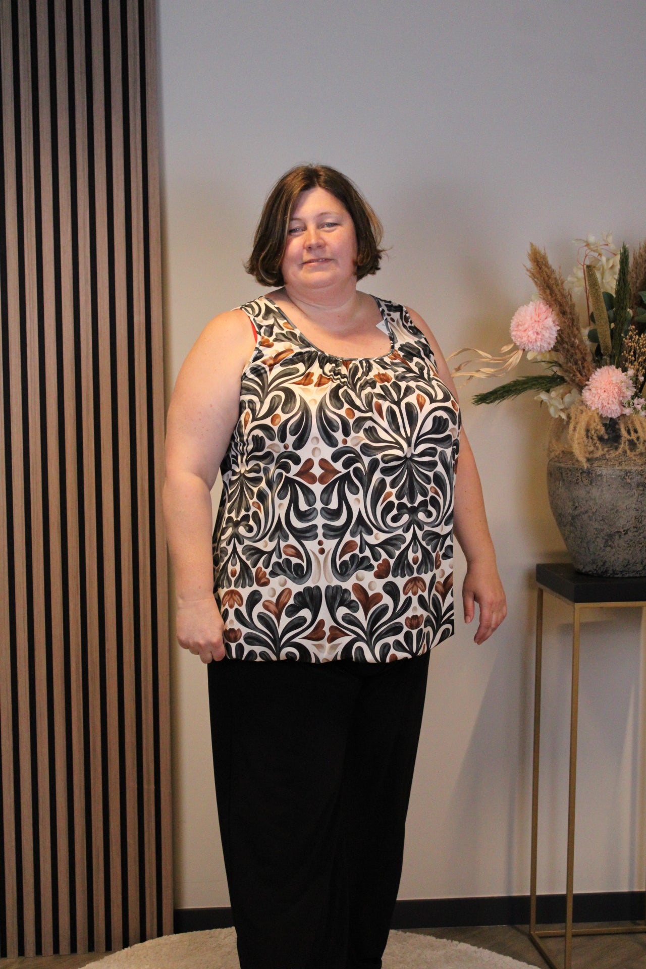 Dora | Bluse schwarz Langarm 52 bis 58