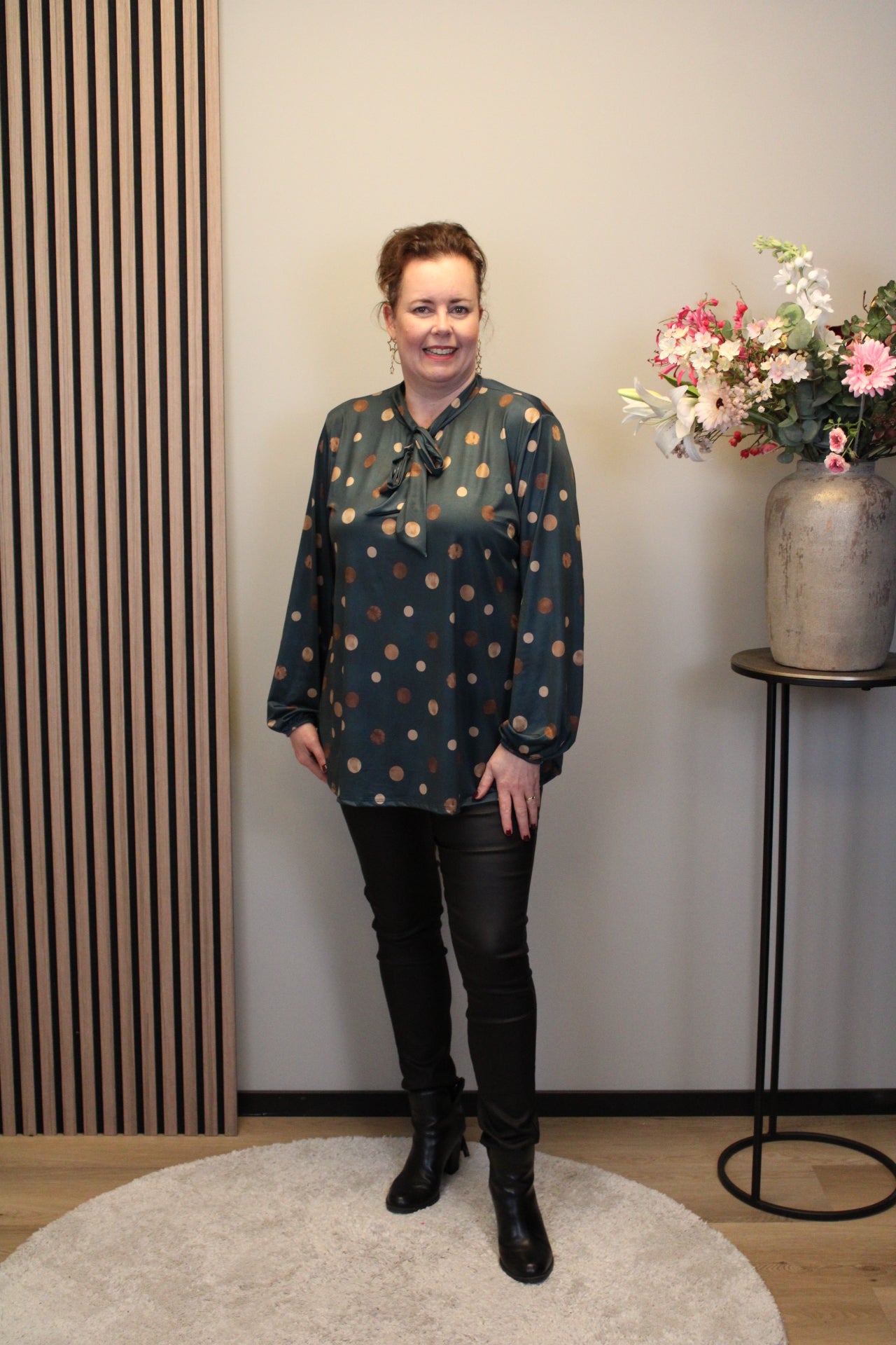 Dora | Bluse schwarz Langarm 52 bis 58