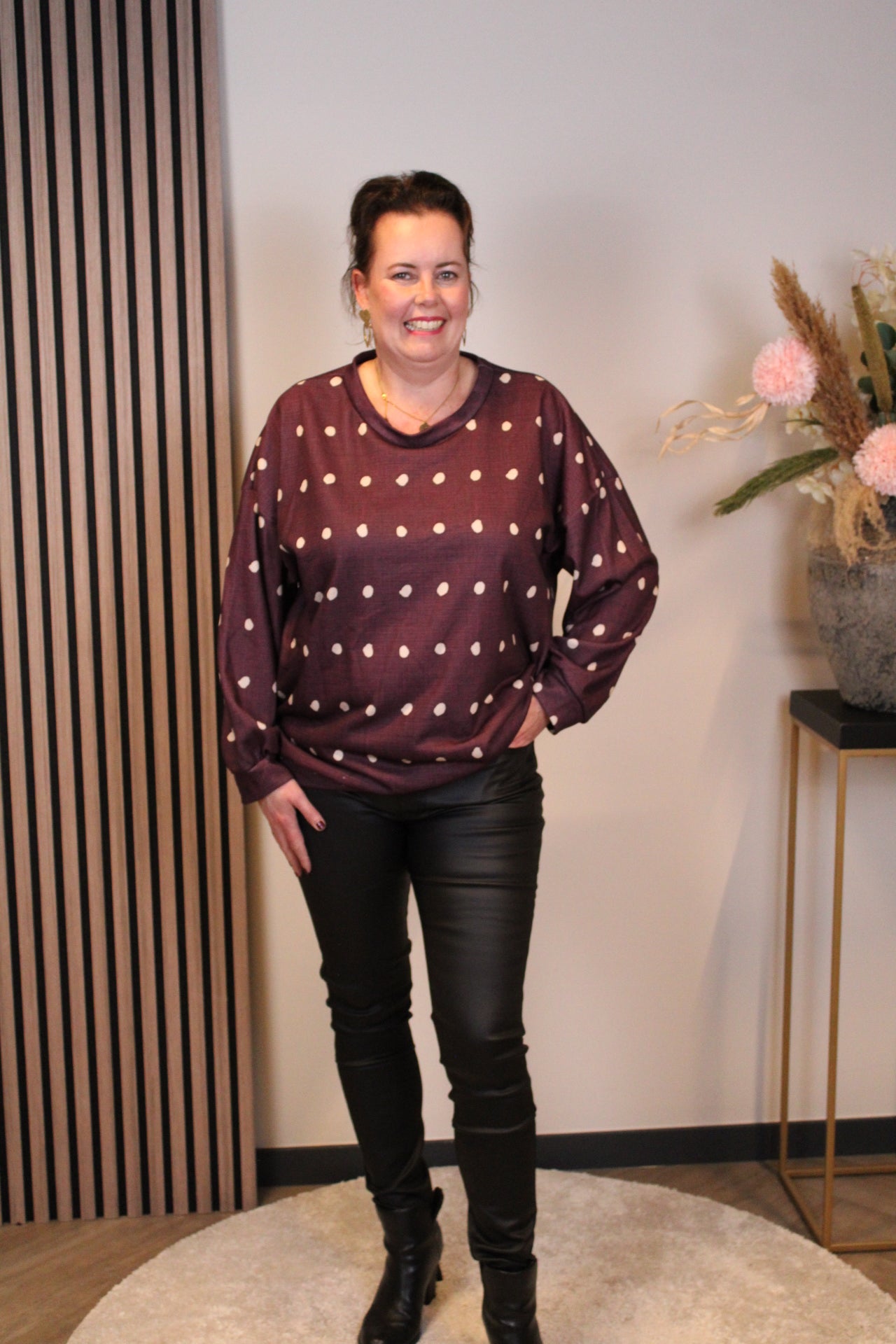 Dora | Bluse schwarz Langarm 52 bis 58