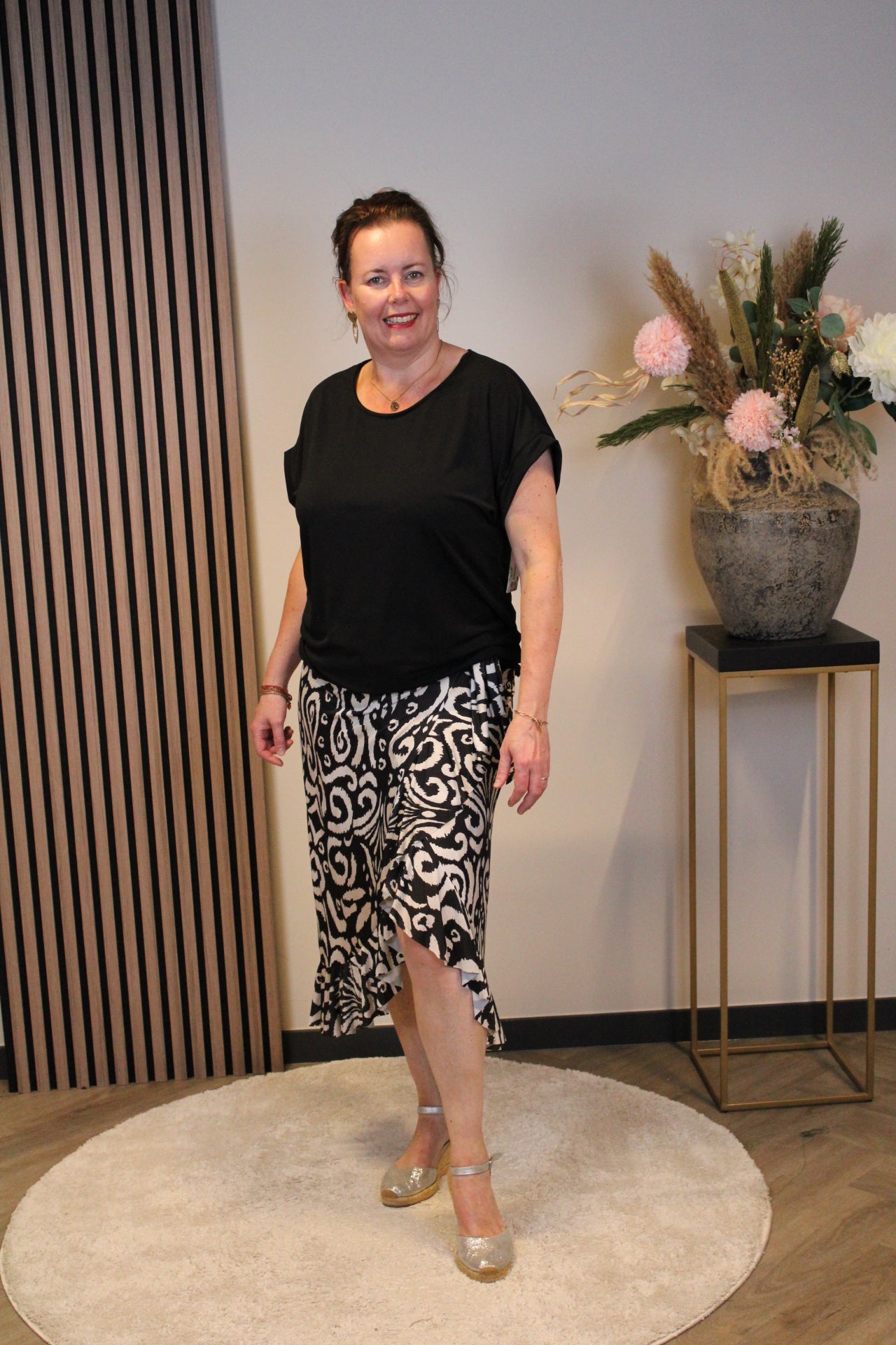 Dora | Bluse schwarz Langarm 52 bis 58