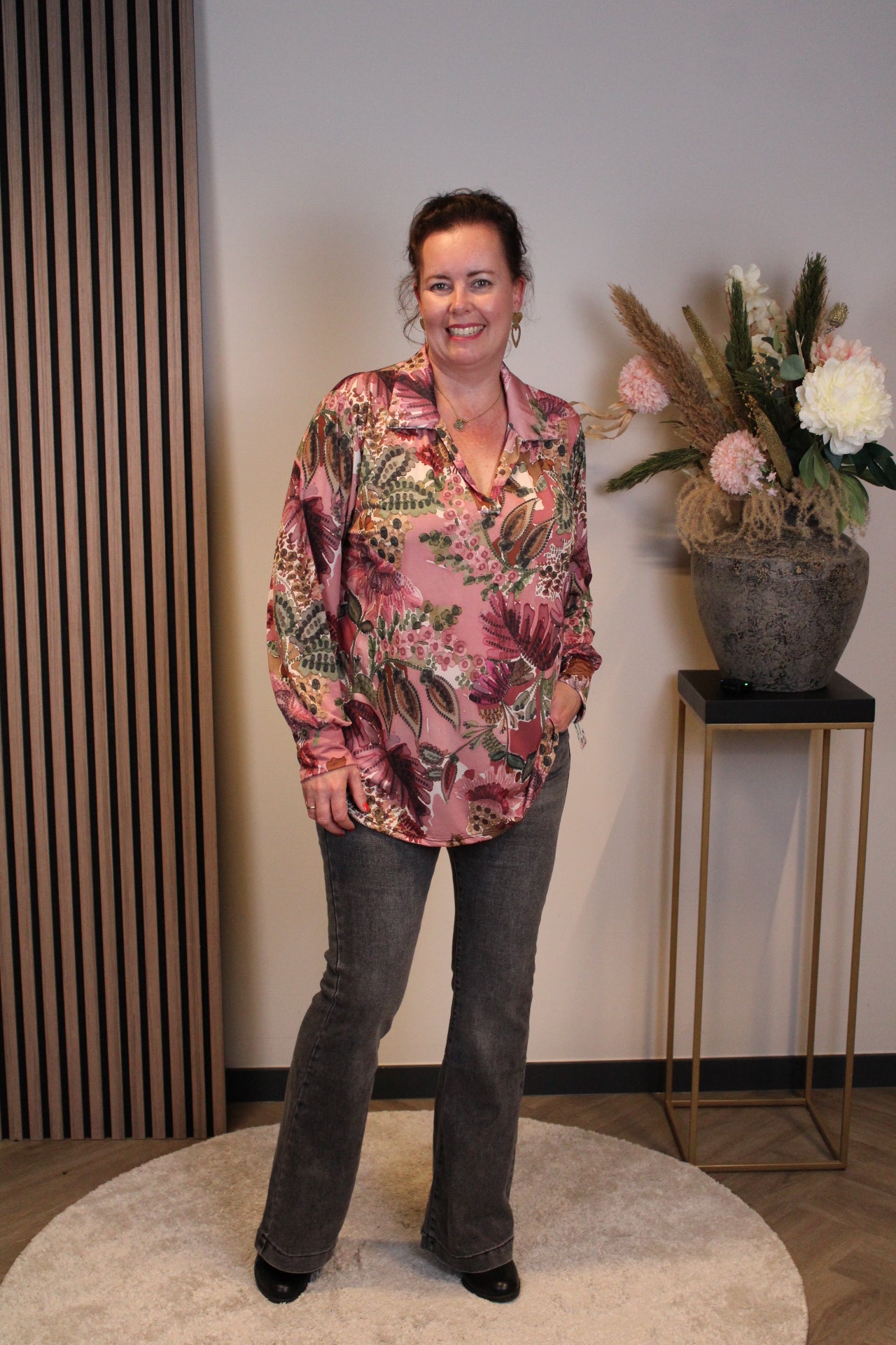 Helena | Hellrosa Bluse mit Kragen 38 bis 48