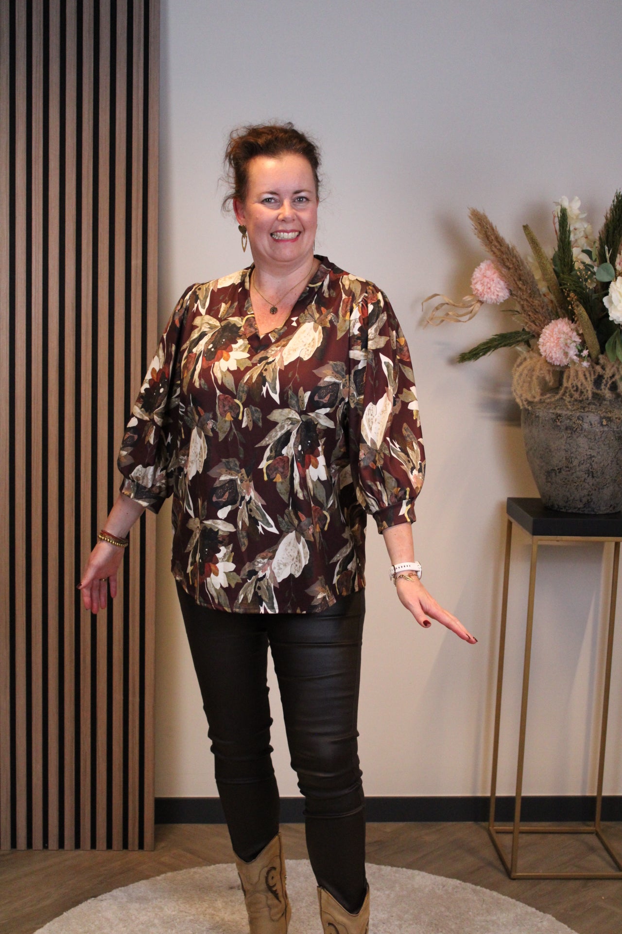 Dora | Bluse schwarz Langarm 52 bis 58