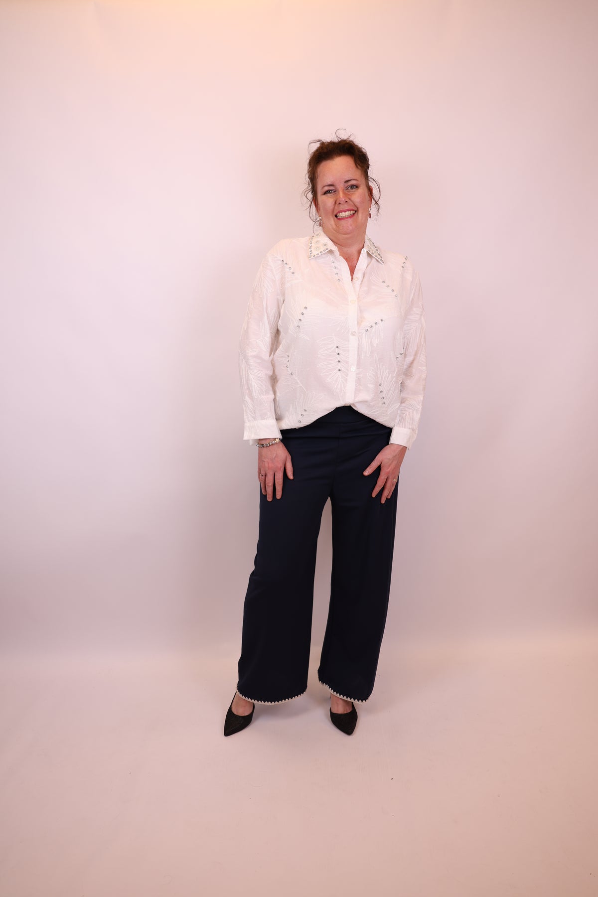 Dora | Bluse schwarz Langarm 52 bis 58