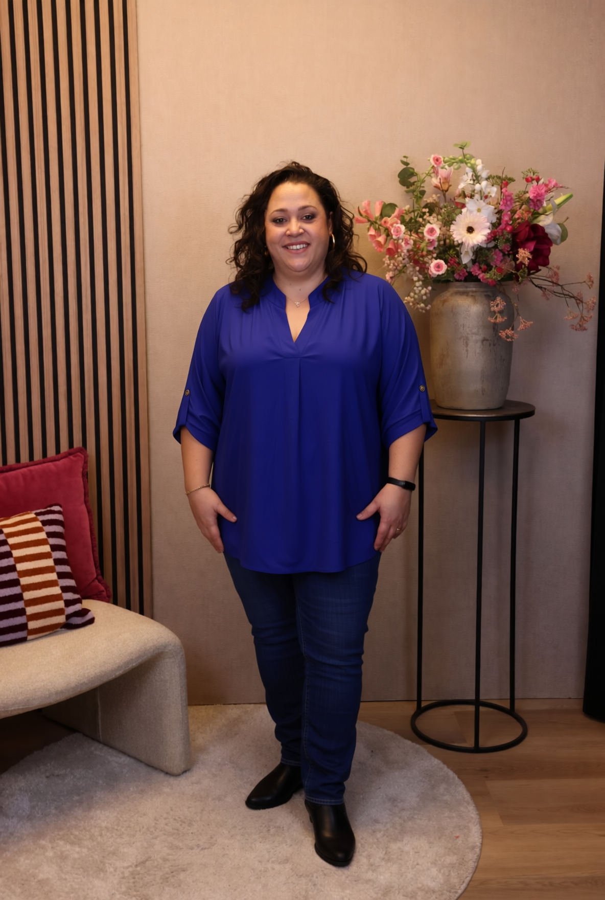 Dora | Bluse schwarz Langarm 52 bis 58
